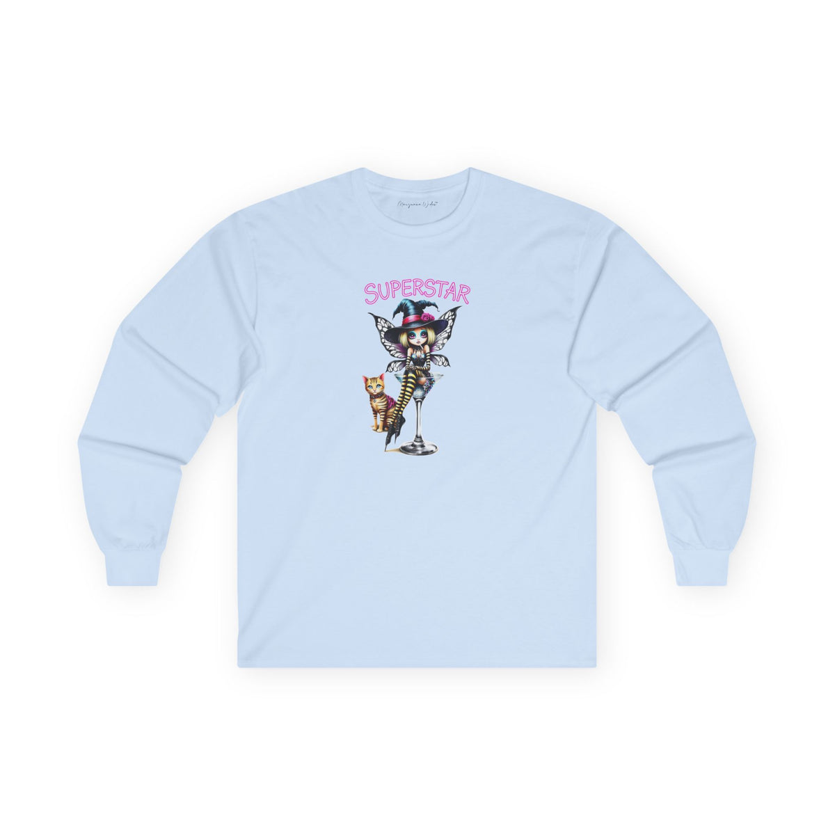 Halloween Fairy - Superstar - Fairy Witch and Cat - Unisex Long Sleeve Tee - Marijuana Widow