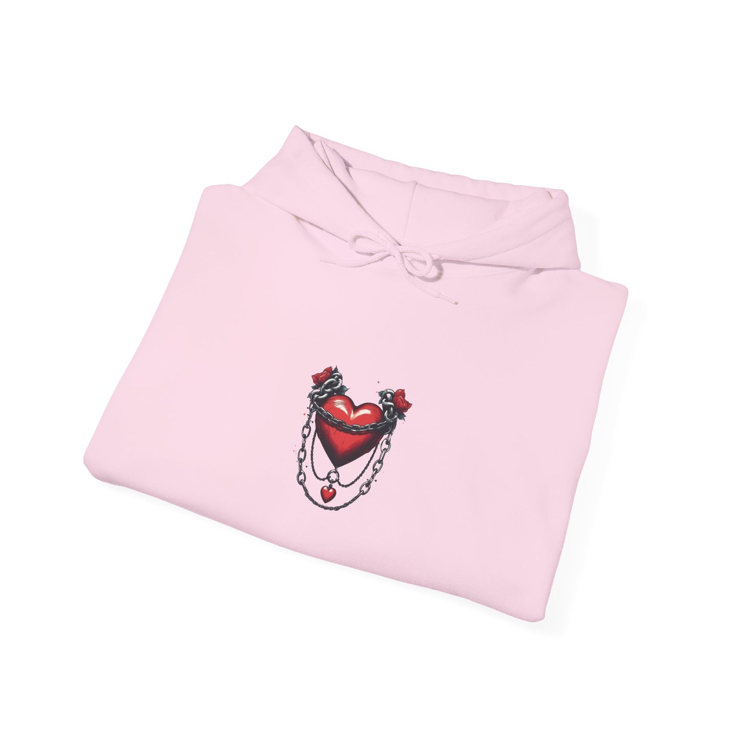 Cupid Girl Heart Necklace Hoodie – Cute Romantic Graphic Unisex Sweatshirt