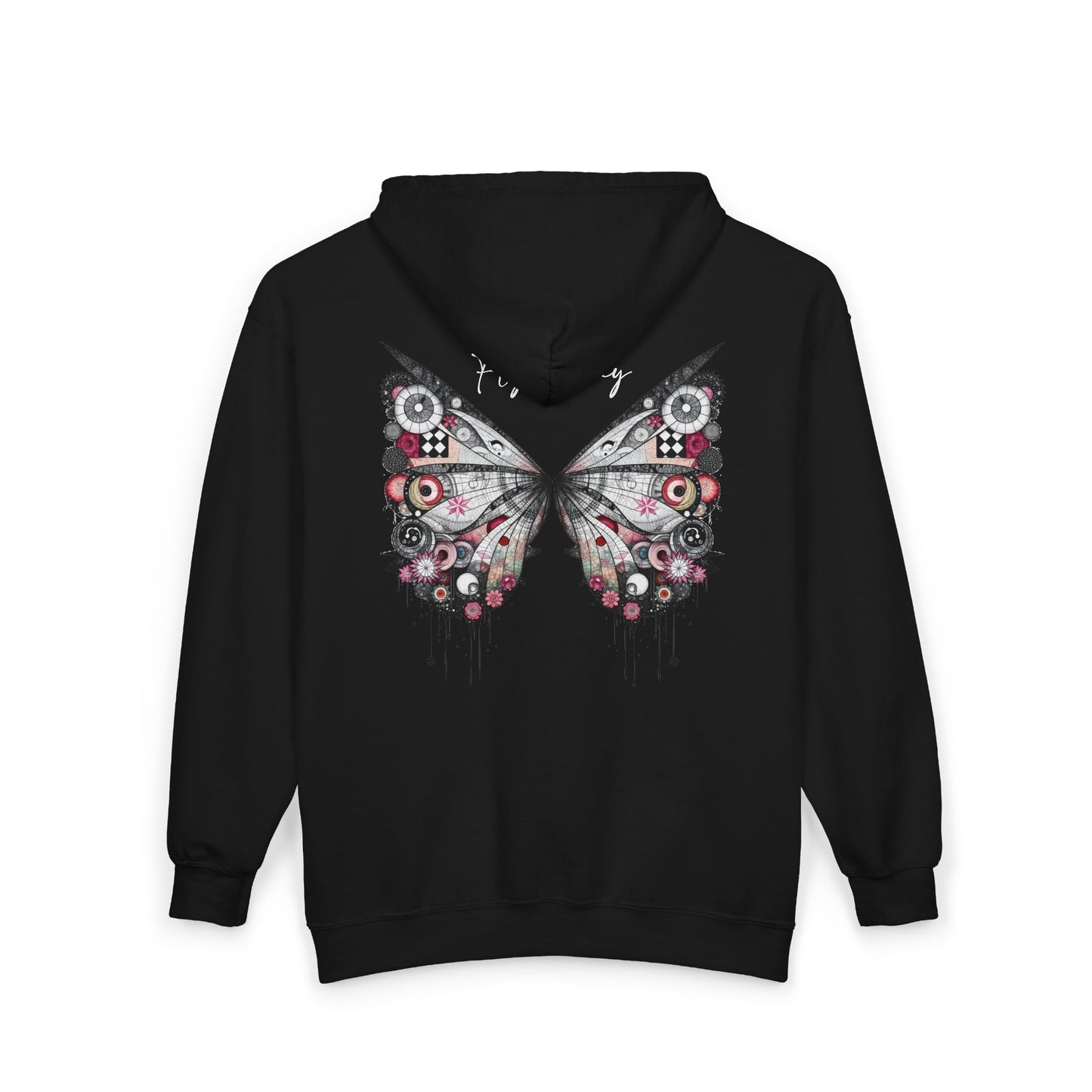 Fairy Butterfly Zip Hoodie - Fly Away - Full-Zip Unisex Sweatshirt