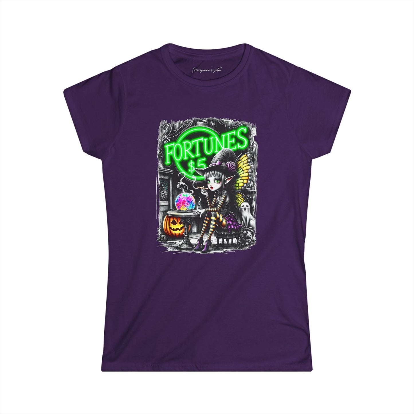 Halloween Fairy - Fortune Teller - Women's Softstyle T-Shirt - Marijuana Widow