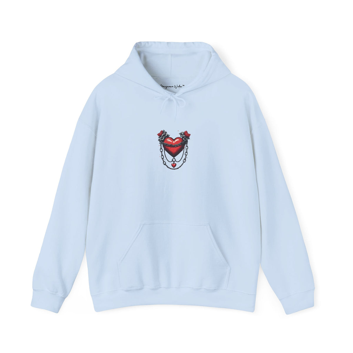 Cupid Girl Heart Necklace Hoodie – Cute Romantic Graphic Unisex Sweatshirt - Marijuana Widow