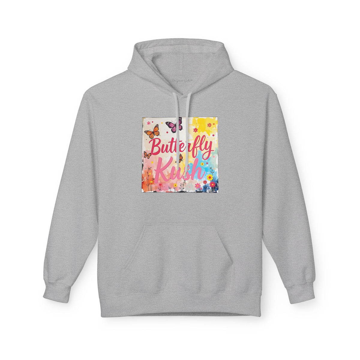 Butterfly Kush Hoodie - Floral Watercolor Comfort Unisex Sweatshirt - Marijuana Widow