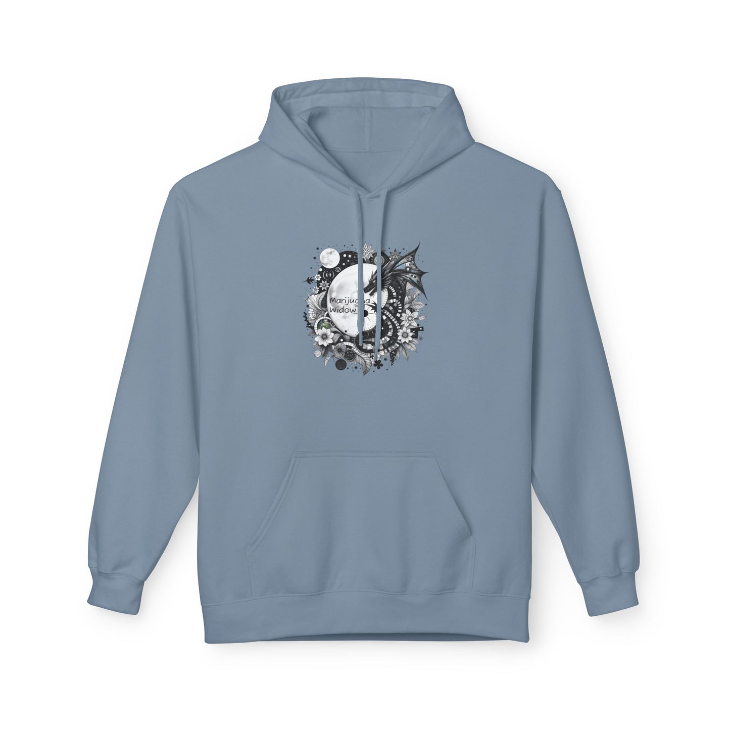 Midnight Garden Hoodie — Black & Green Fantasy Dragon Sword Unisex Hoodie