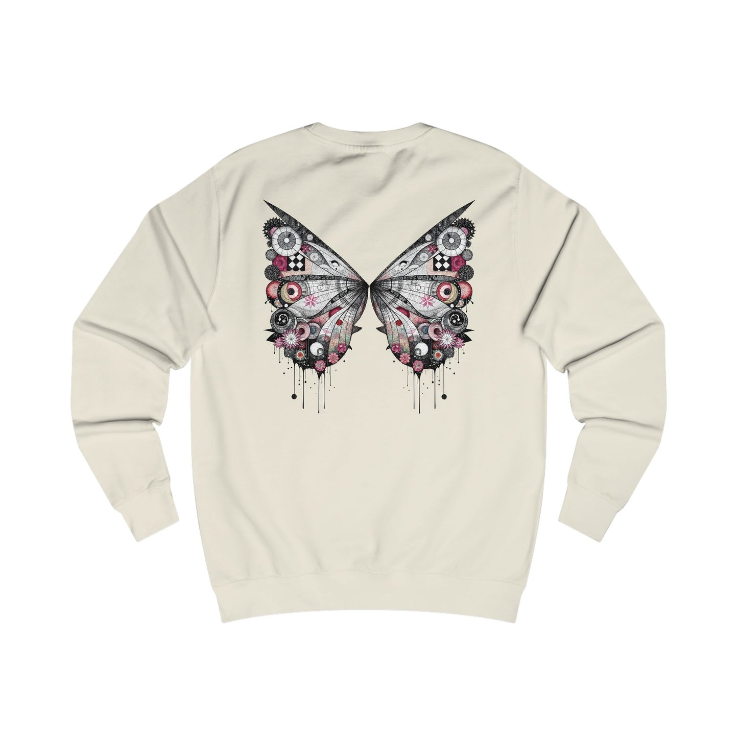Fairies of a Feather Sweatshirt — Floral Skull Wing Graphic - Front and Back - Unisex Sweatshirt
