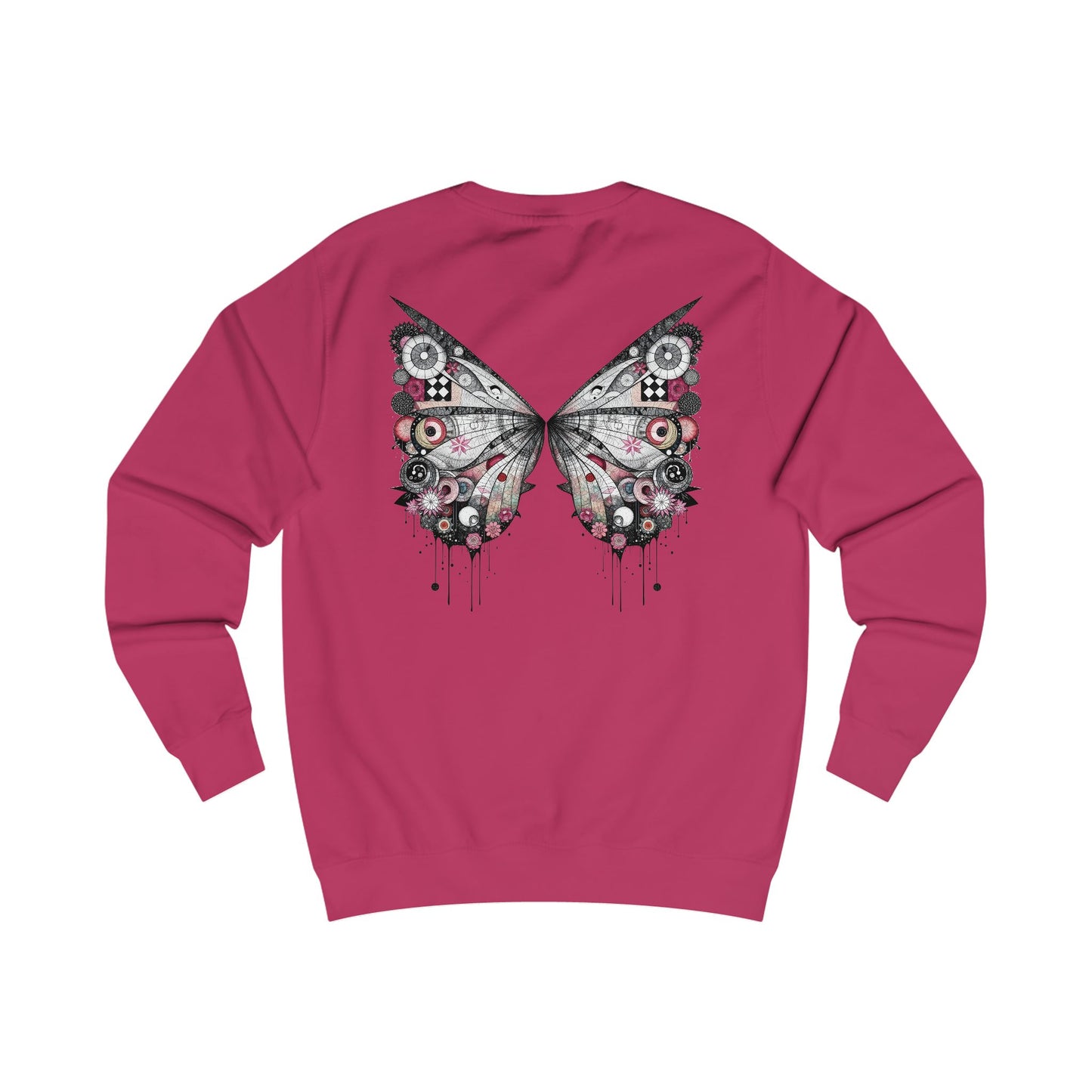 Fairies of a Feather Sweatshirt — Floral Skull Wing Graphic - Front and Back - Unisex Sweatshirt