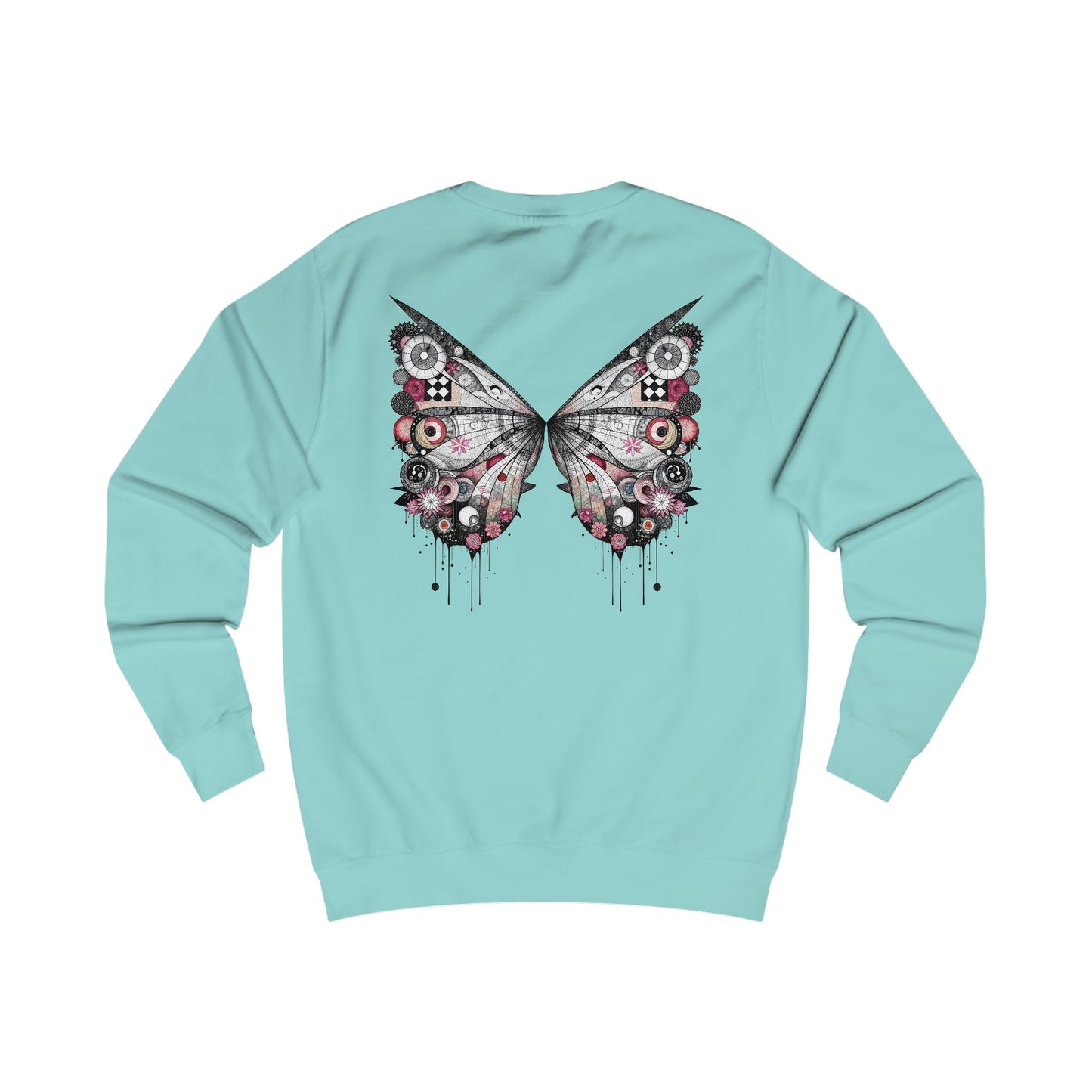 Fairies of a Feather Sweatshirt — Floral Skull Wing Graphic - Front and Back - Unisex Sweatshirt