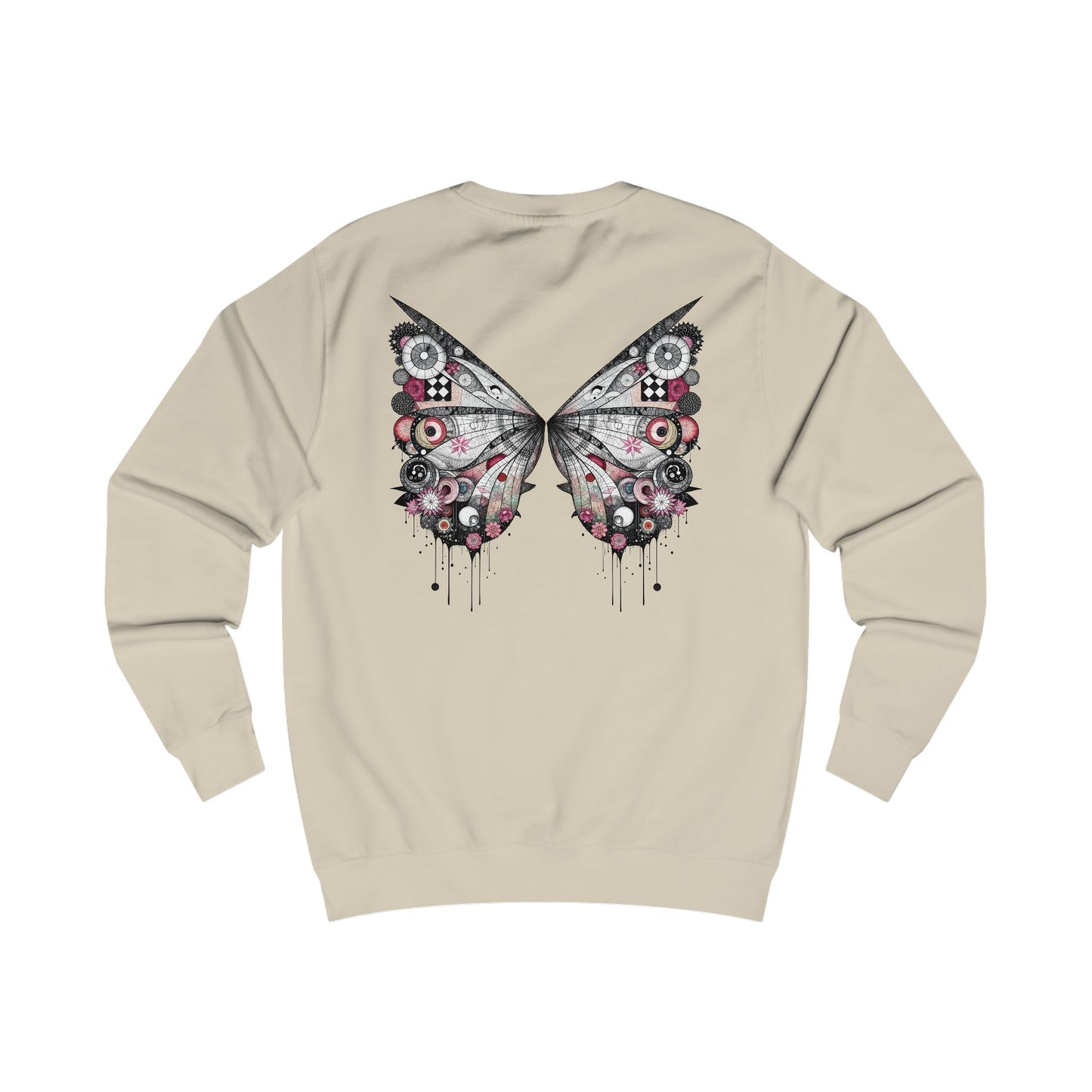 Fairies of a Feather Sweatshirt — Floral Skull Wing Graphic - Front and Back - Unisex Sweatshirt