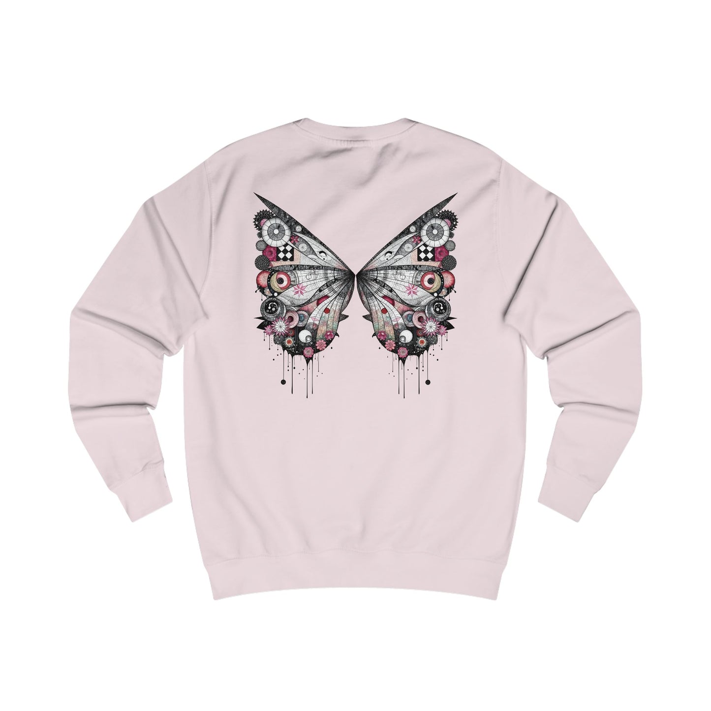 Fairies of a Feather Sweatshirt — Floral Skull Wing Graphic - Front and Back - Unisex Sweatshirt