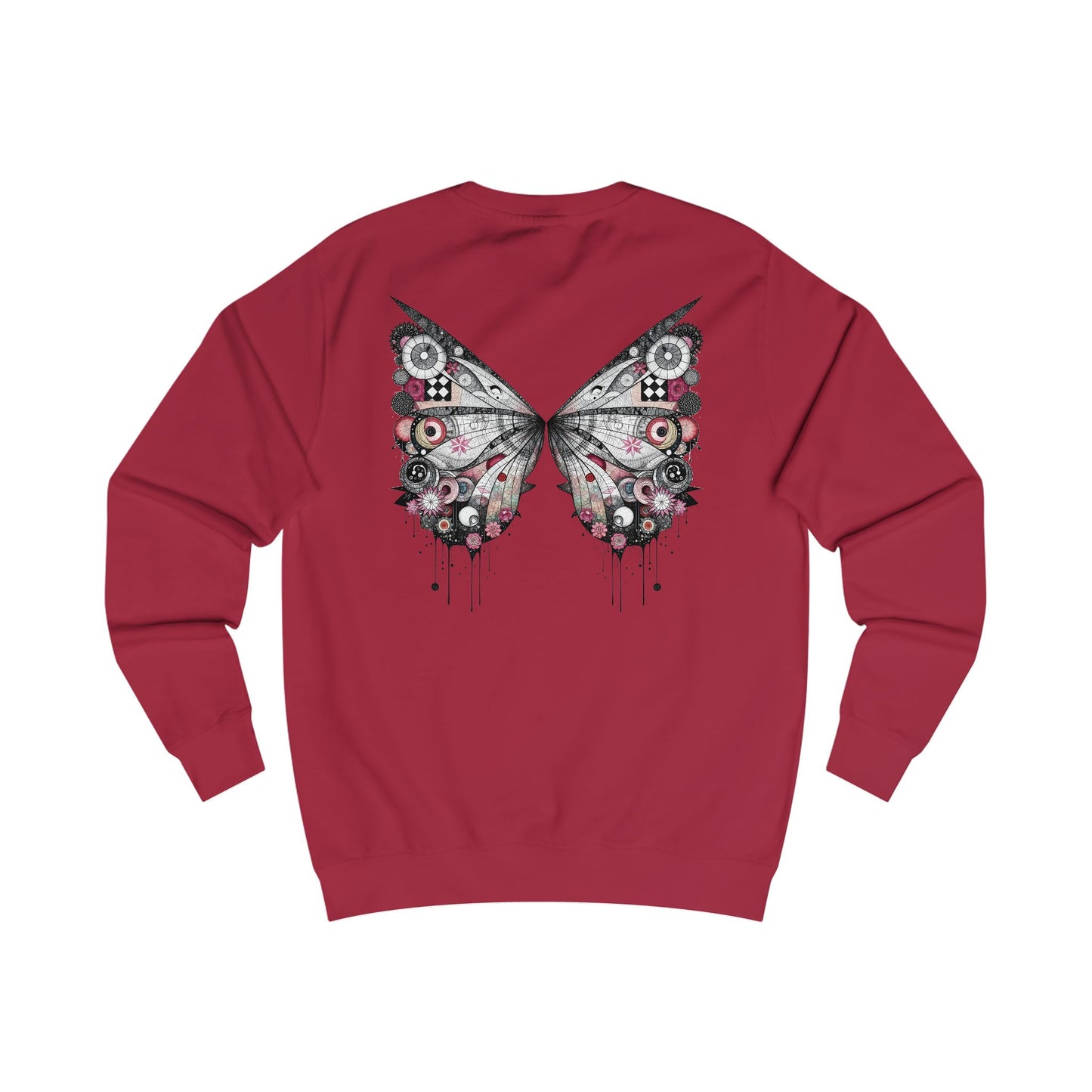 Fairies of a Feather Sweatshirt — Floral Skull Wing Graphic - Front and Back - Unisex Sweatshirt