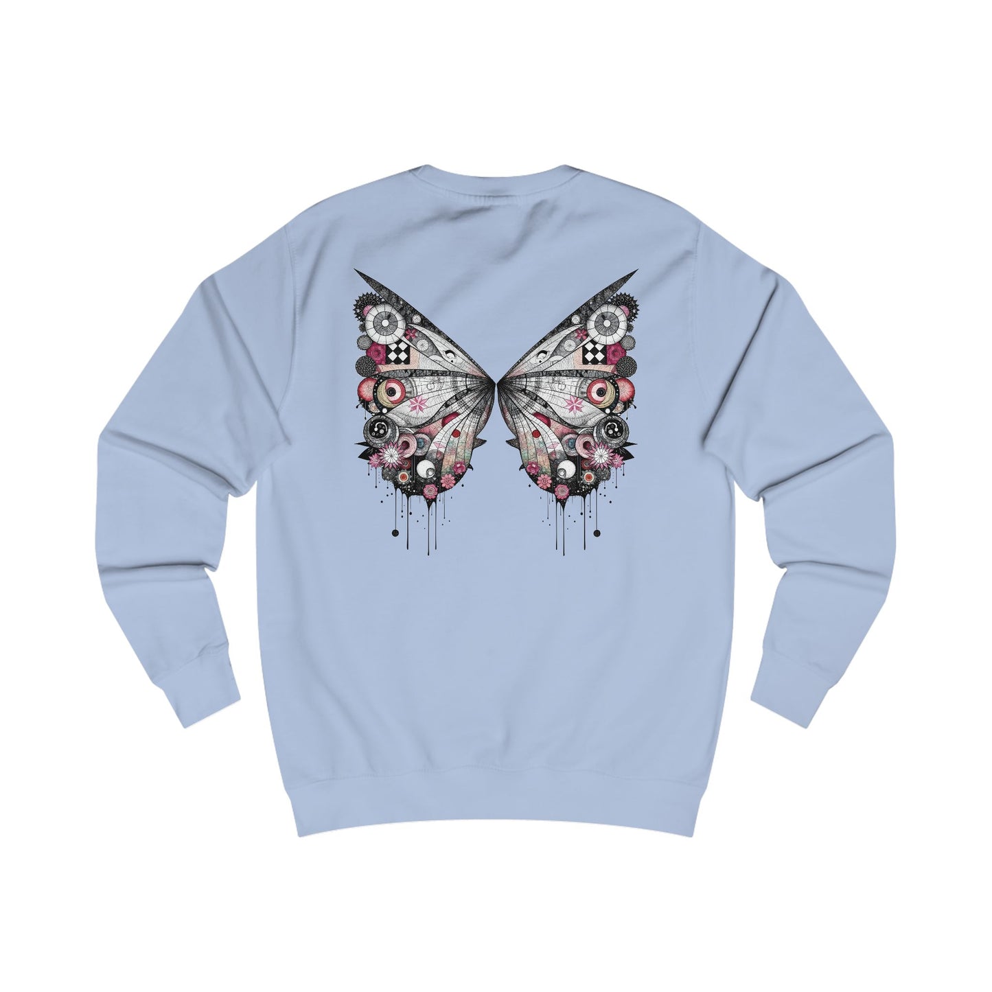 Fairies of a Feather Sweatshirt — Floral Skull Wing Graphic - Front and Back - Unisex Sweatshirt