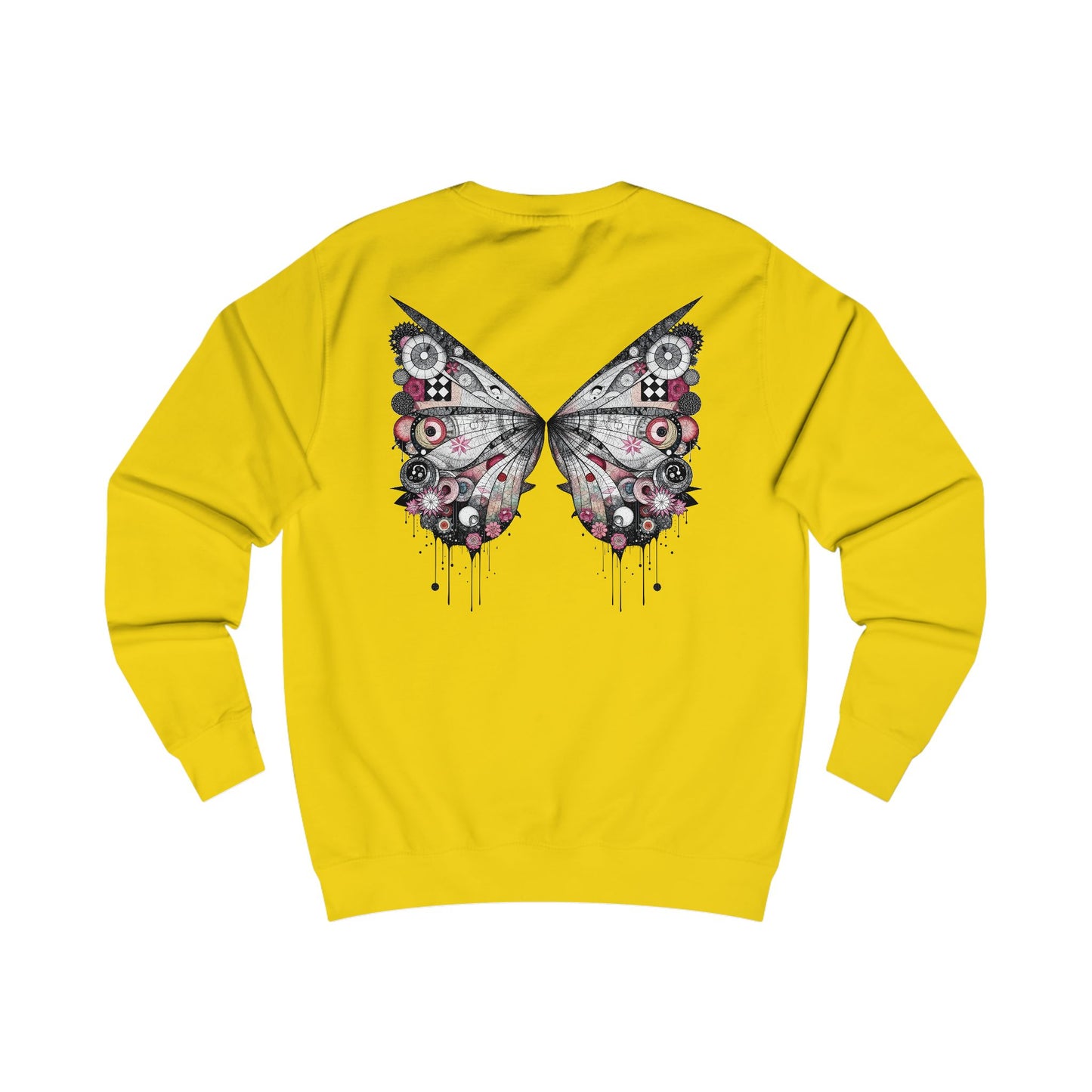 Fairies of a Feather Sweatshirt — Floral Skull Wing Graphic - Front and Back - Unisex Sweatshirt