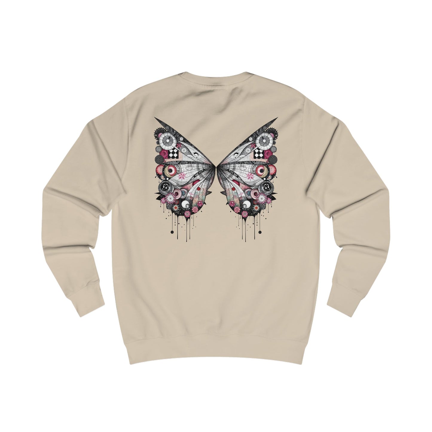 Fairies of a Feather Sweatshirt — Floral Skull Wing Graphic - Front and Back - Unisex Sweatshirt