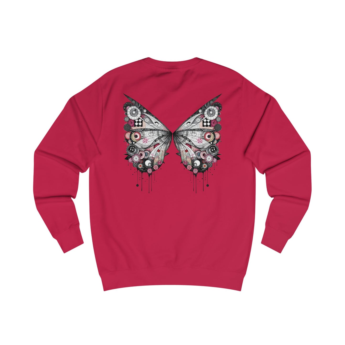 Fairies of a Feather Sweatshirt — Floral Skull Wing Graphic - Front and Back - Unisex Sweatshirt