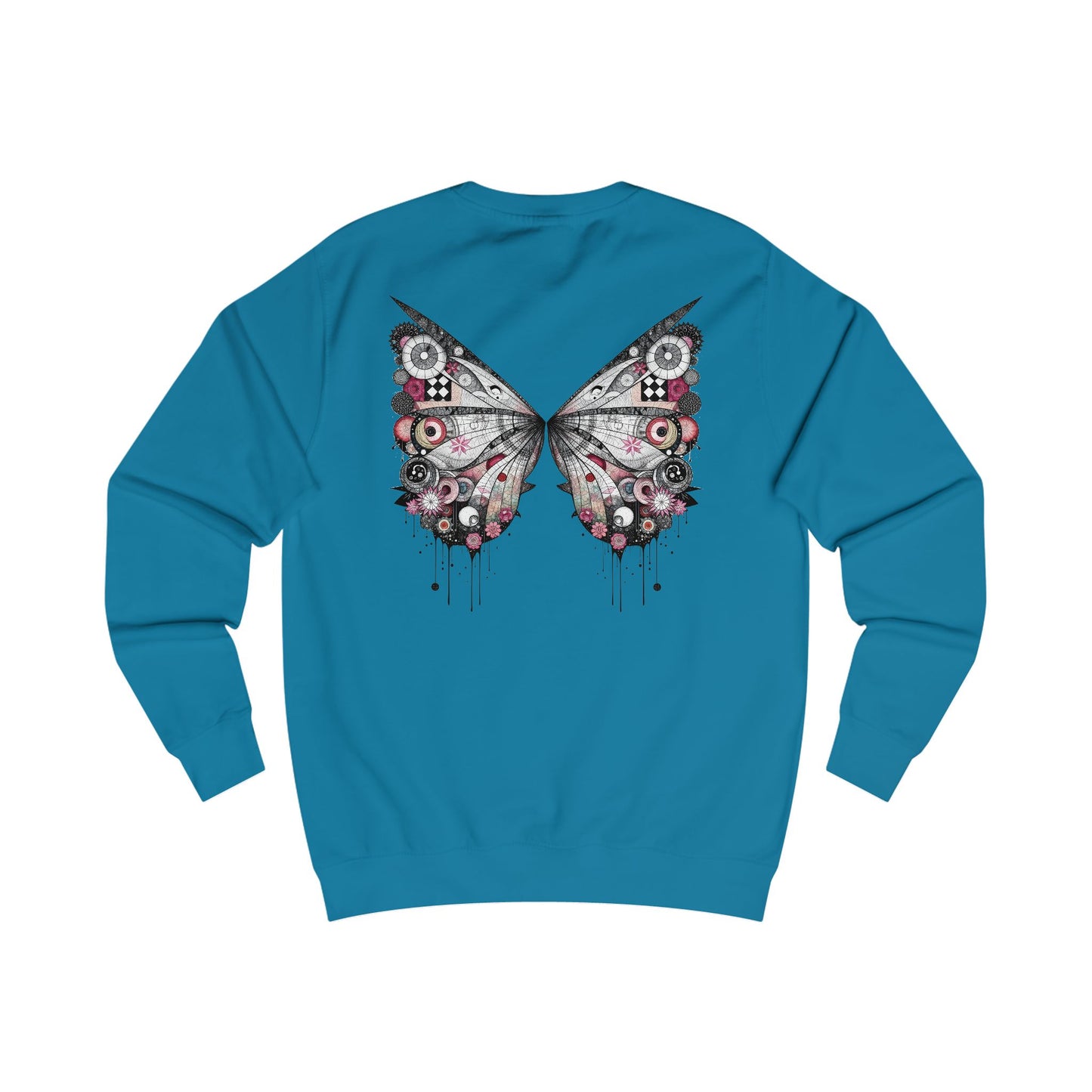 Fairies of a Feather Sweatshirt — Floral Skull Wing Graphic - Front and Back - Unisex Sweatshirt