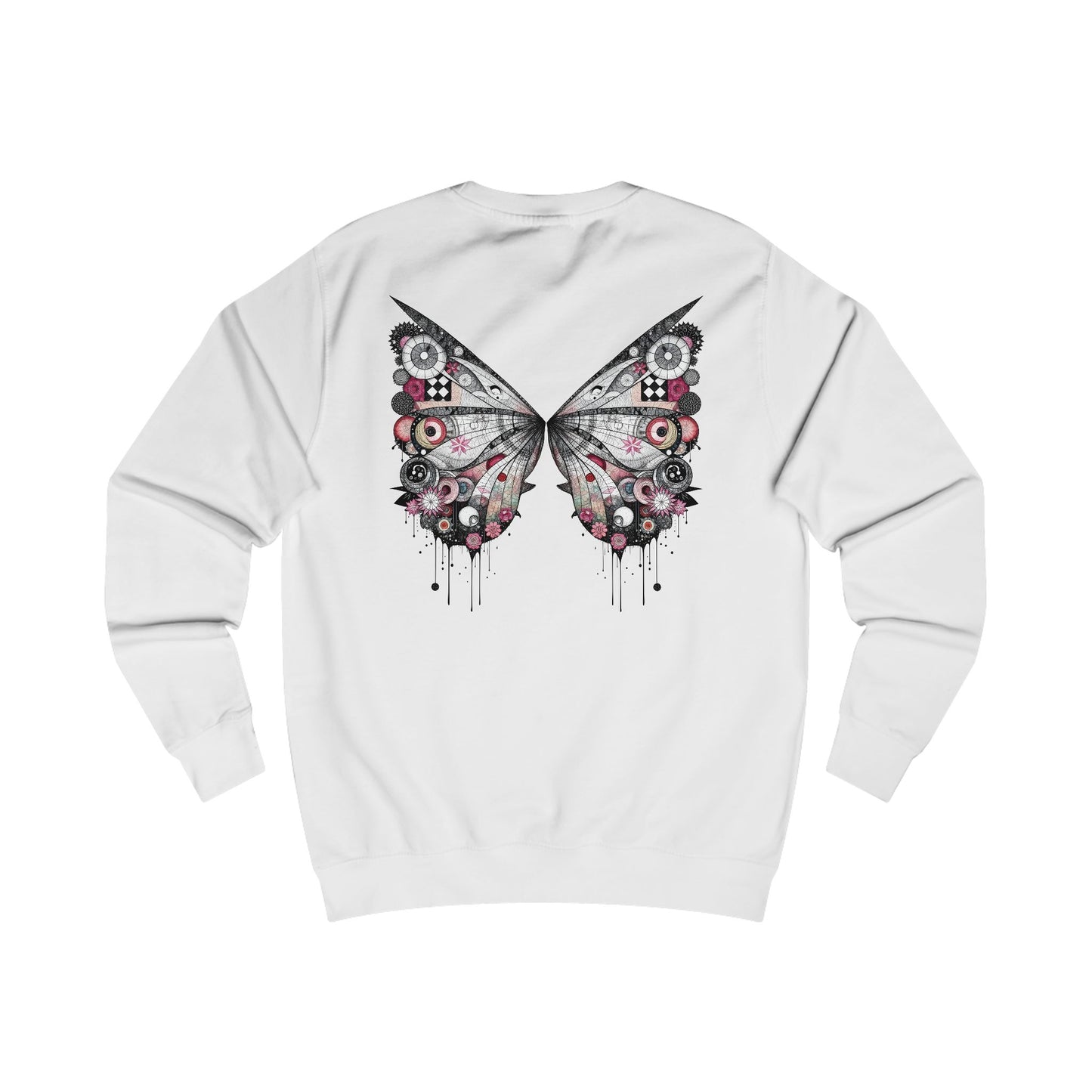 Fairies of a Feather Sweatshirt — Floral Skull Wing Graphic - Front and Back - Unisex Sweatshirt