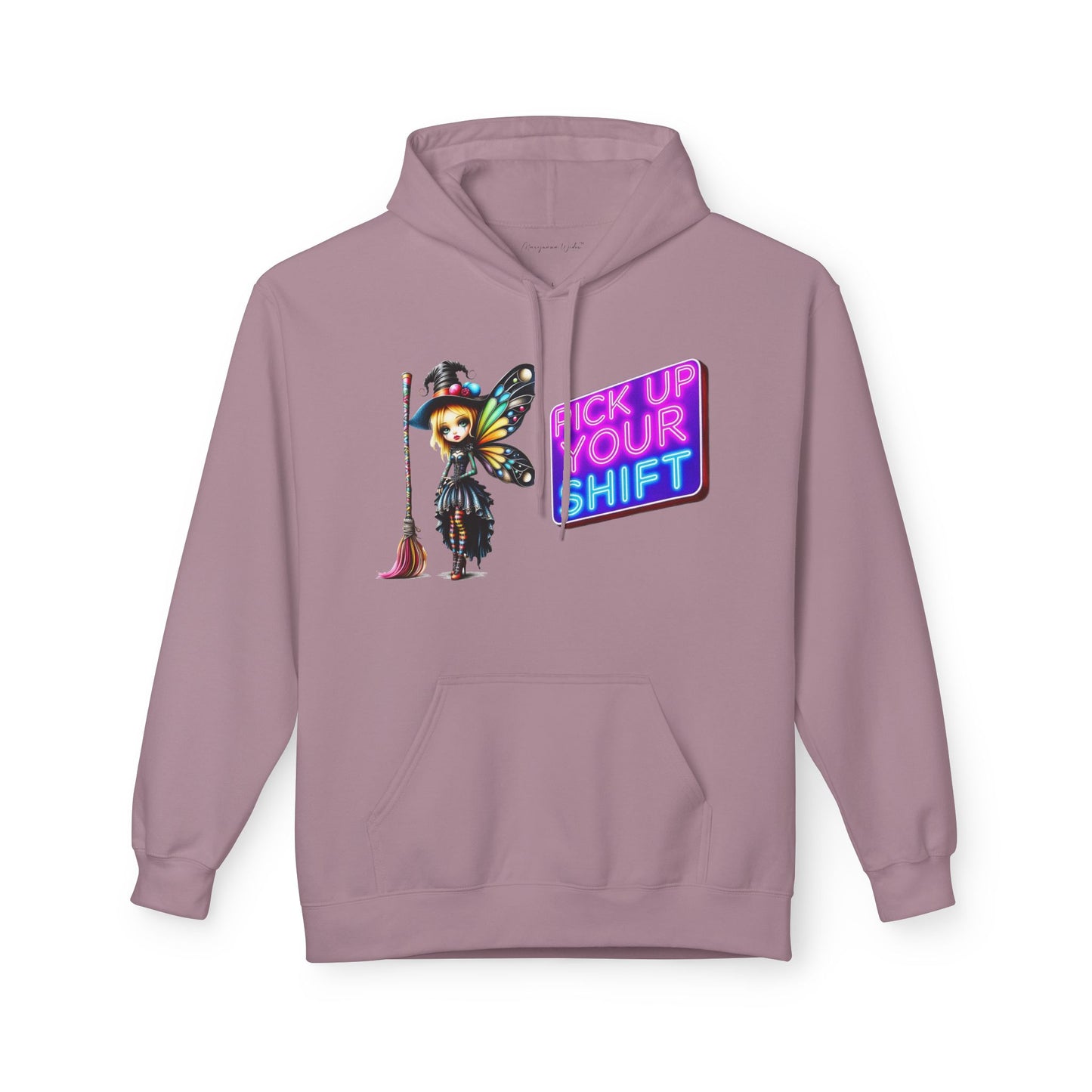 Halloween Fairy - 'Sweep and Ride' - Witch Broom Fairy Graphic Unisex Hoodie