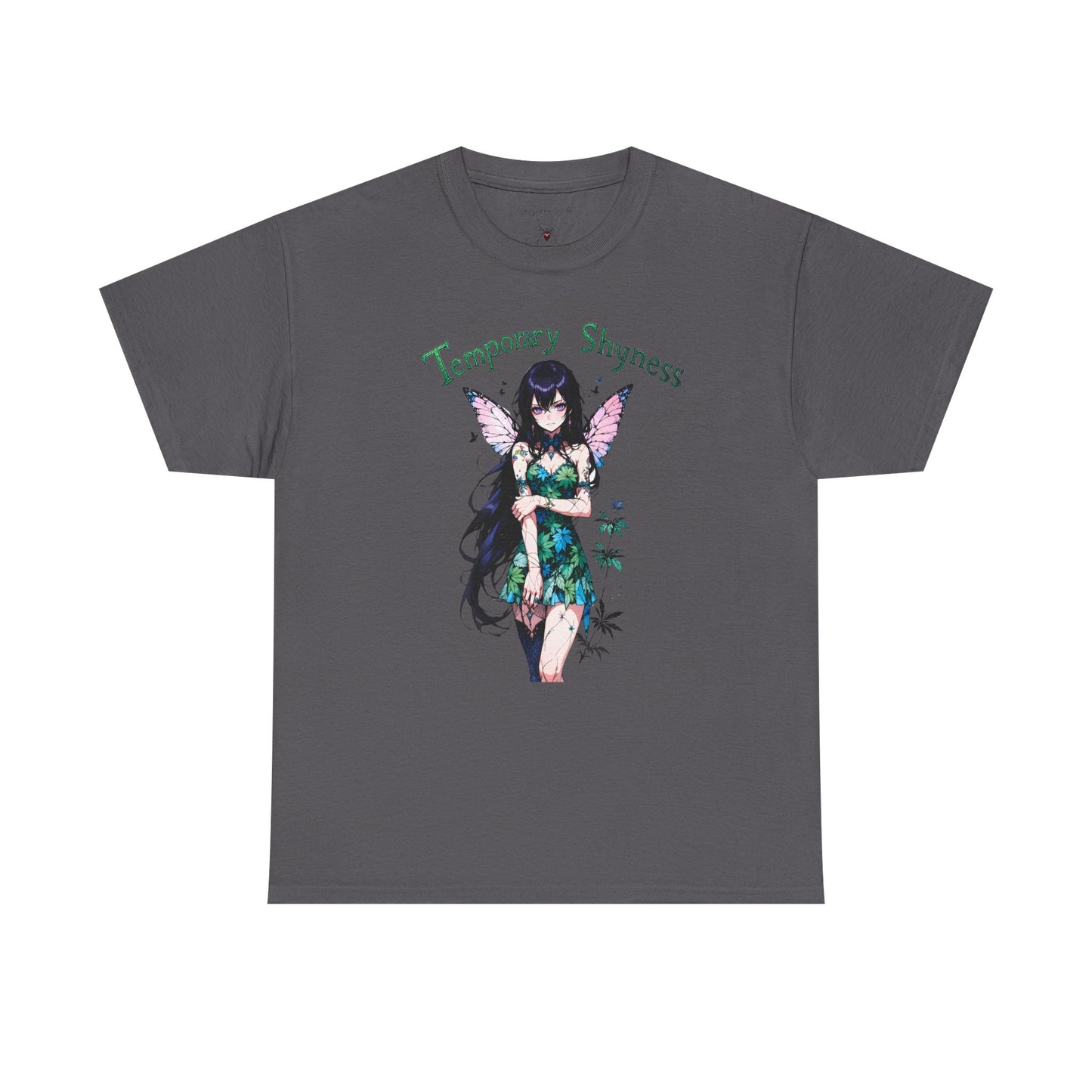 Fairy Anime T-Shirt — Temporary Shyness - Gothic Floral Winged Girl Graphic Tee - Unisex