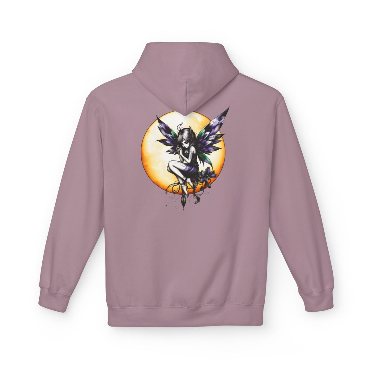 Fairy Moon Hoodie — Girl in the Moon - Fantasy Fairy with Crescent Moon Graphic