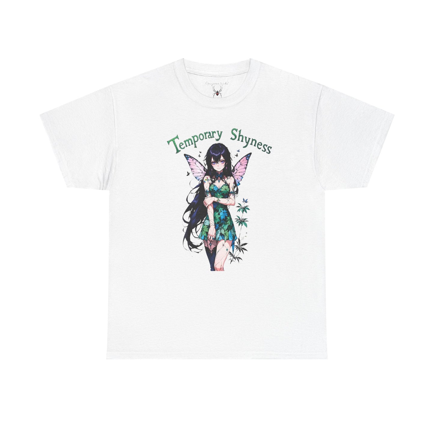 Fairy Anime T-Shirt — Temporary Shyness - Gothic Floral Winged Girl Graphic Tee - Unisex