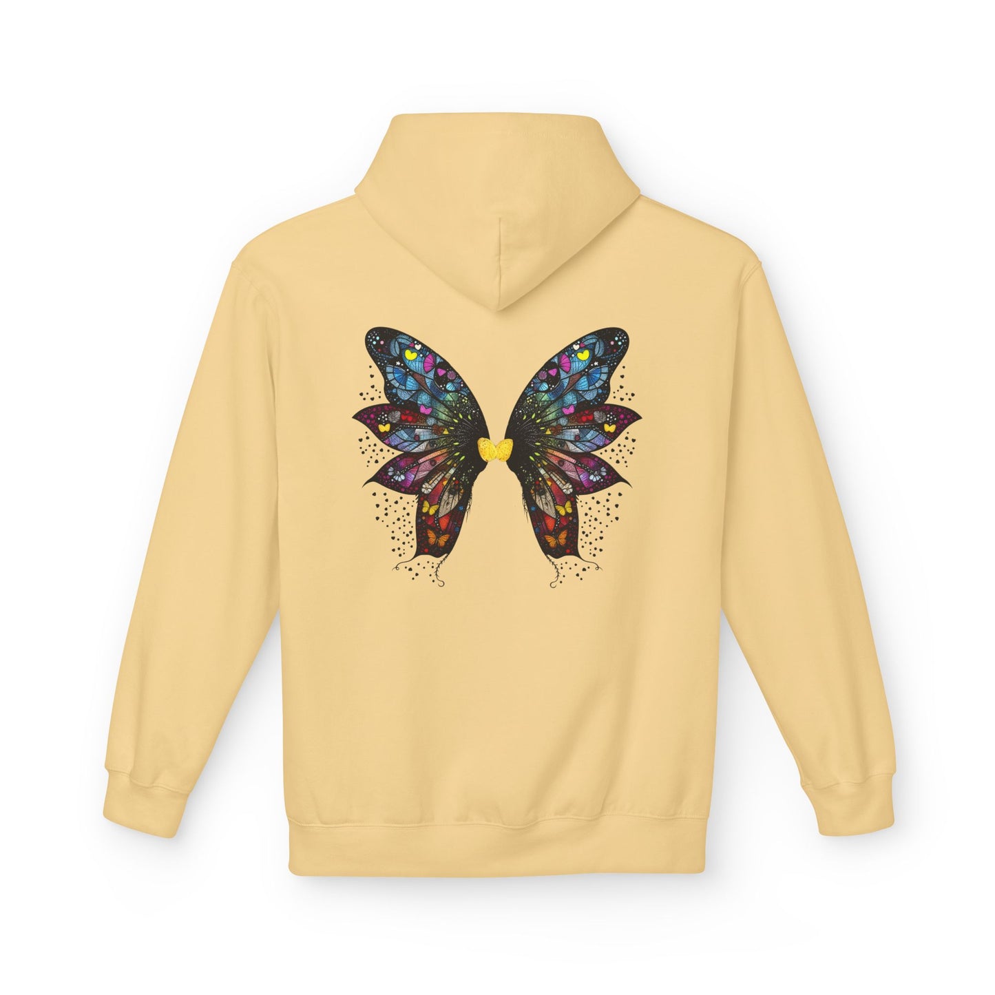 Fairy Dancer - Fairy Butterfly Wings Hoodie — Colorful Butterfly Mosaic Design