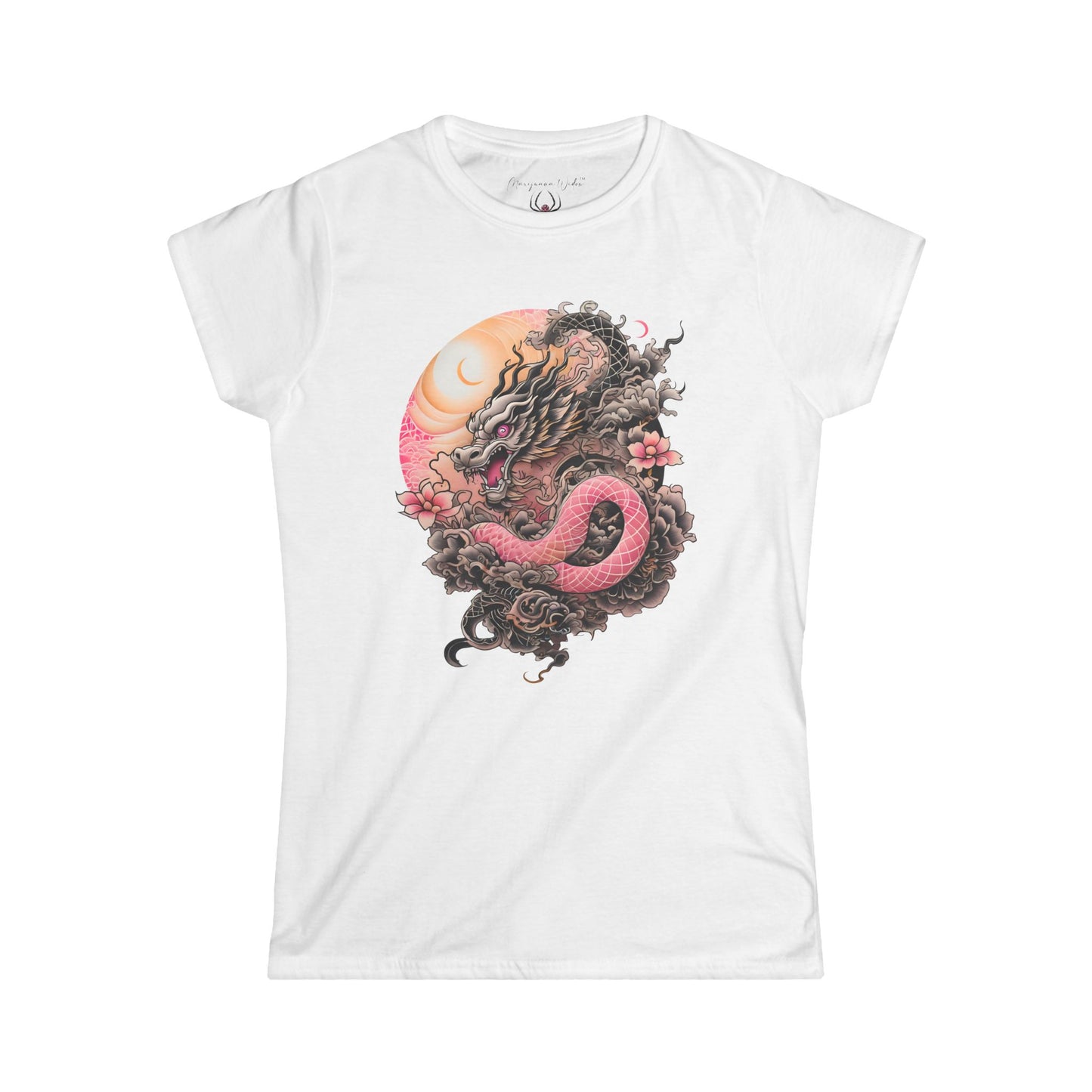 Dragon Serpent Tee — Pink Asian Dragon Graphic Women's T-Shirt
