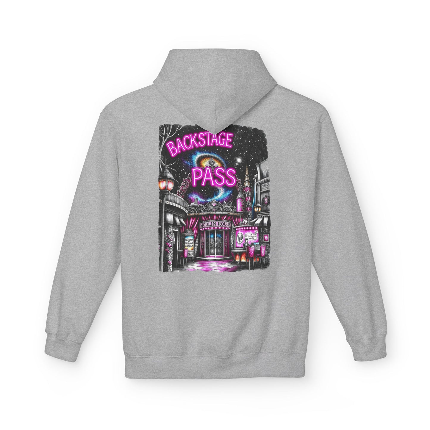 Backstage Pass Hoodie — Superstar Fairy - Neon Burlesque Theater Graphic Unisex Pullover - Marijuana Widow