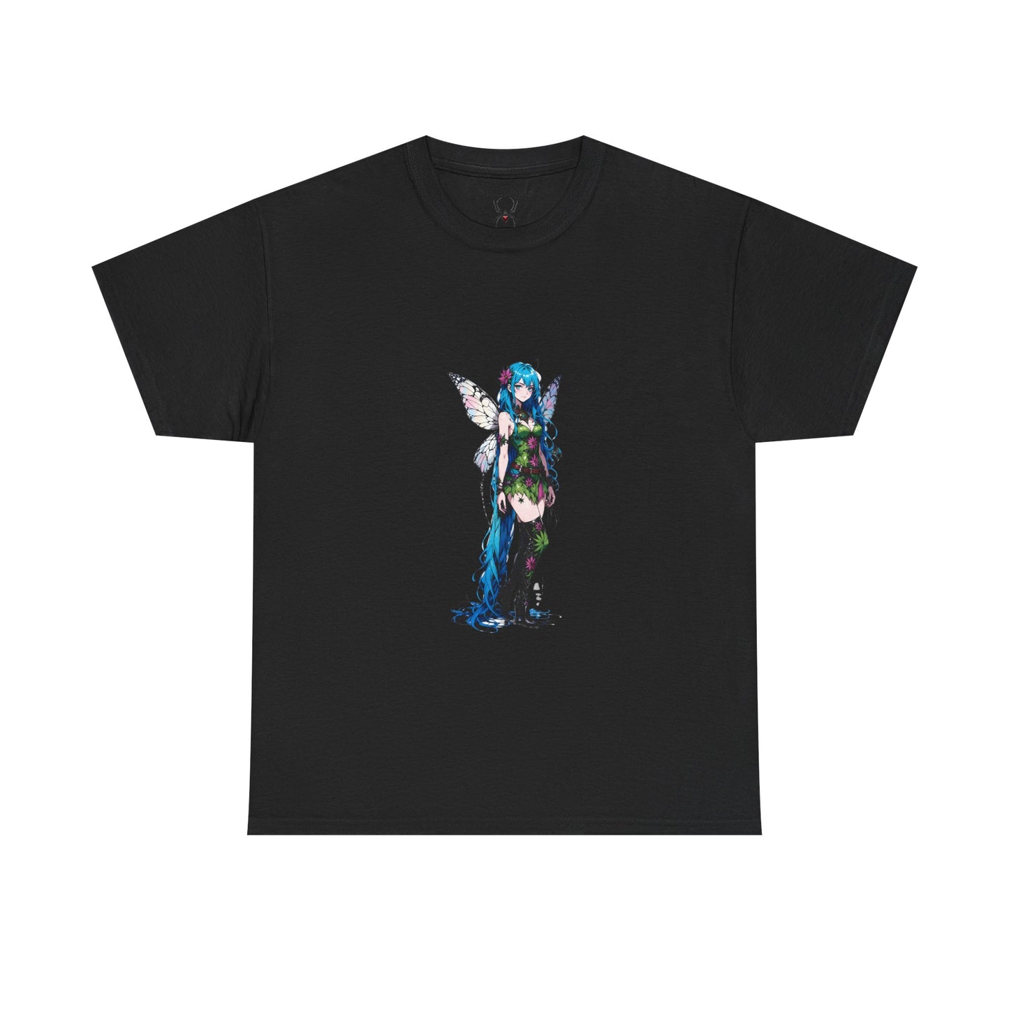Fairy Anime Girl Graphic Tee — Blue Fantasy Illustration - Unisex T-Shirt