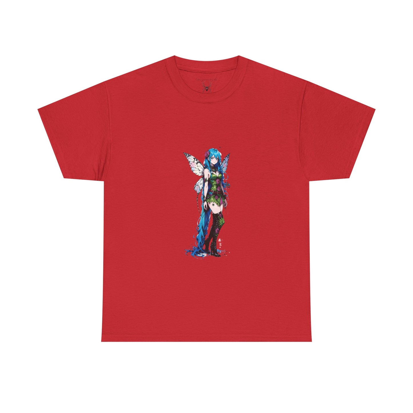 Fairy Anime Girl Graphic Tee — Blue Fantasy Illustration - Unisex T-Shirt