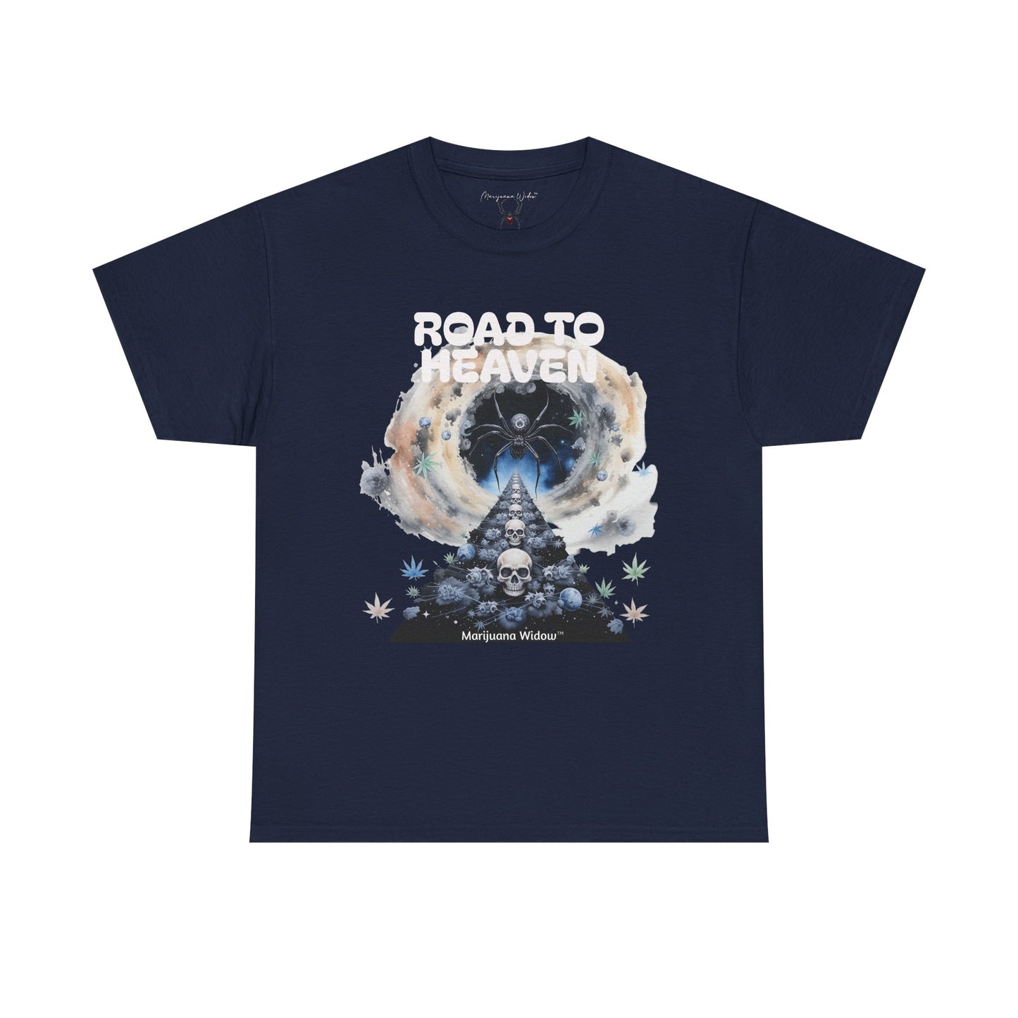 Road to Heaven Marijuana Tee — Diamond, Skull & Leaf Graphic - Unisex T-shirt
