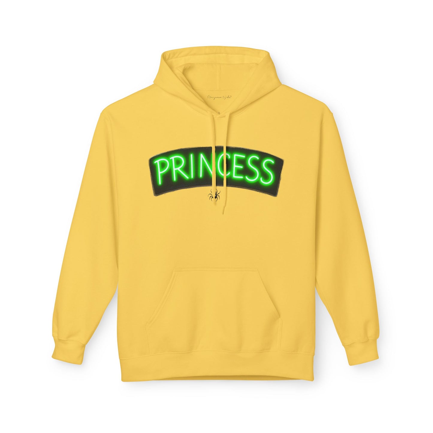 Princess Witch Hoodie — Gothic Neon Throne Graphic Unisex Hoodie