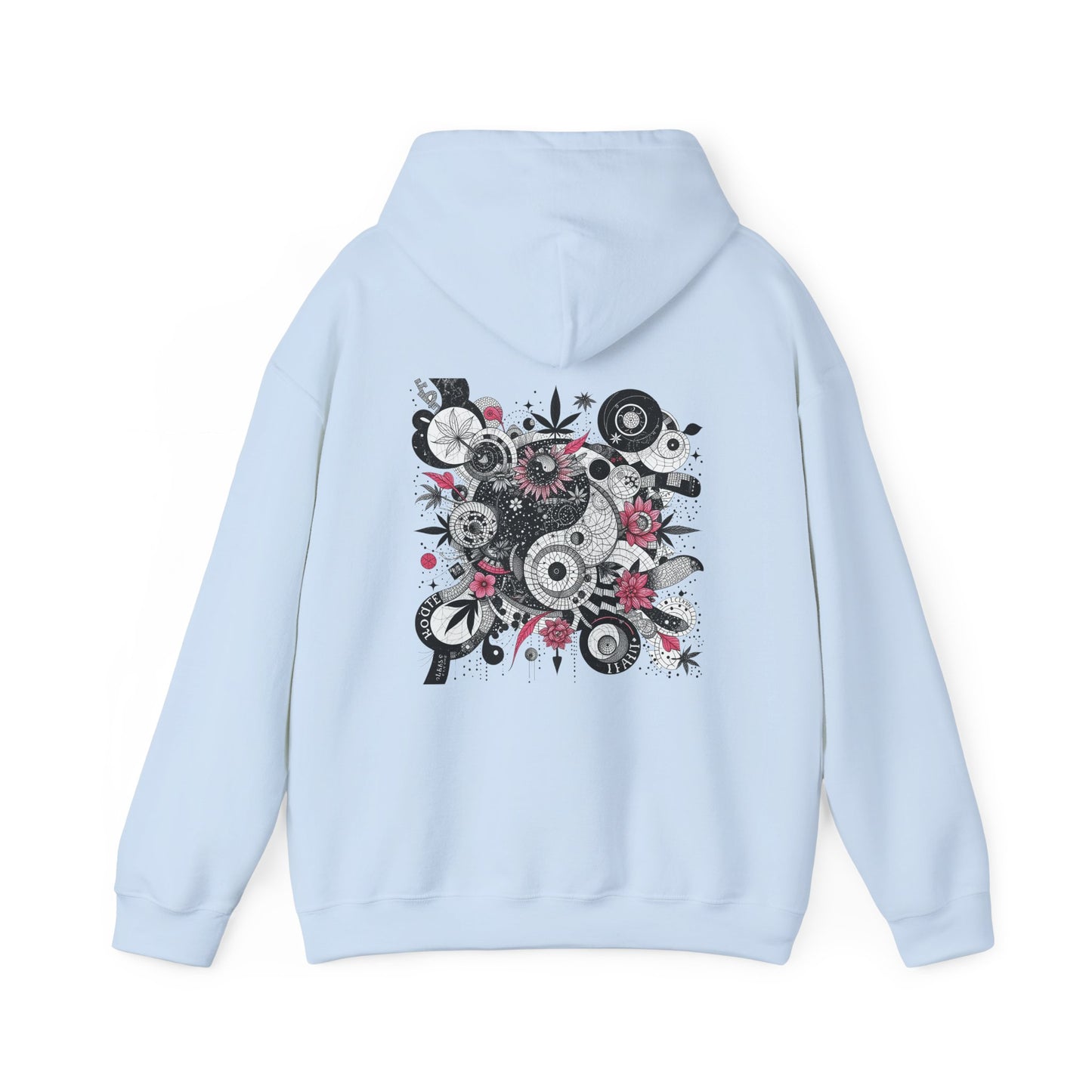Queen Mary - Skull Floral Leaf Ying Yang Hoodie — Gothic Day of the Dead Style Sweatshirt