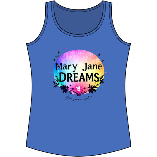 Mary Jane Dreams Tank Top - Colorful Boho Cannabis Floral Graphic Tank