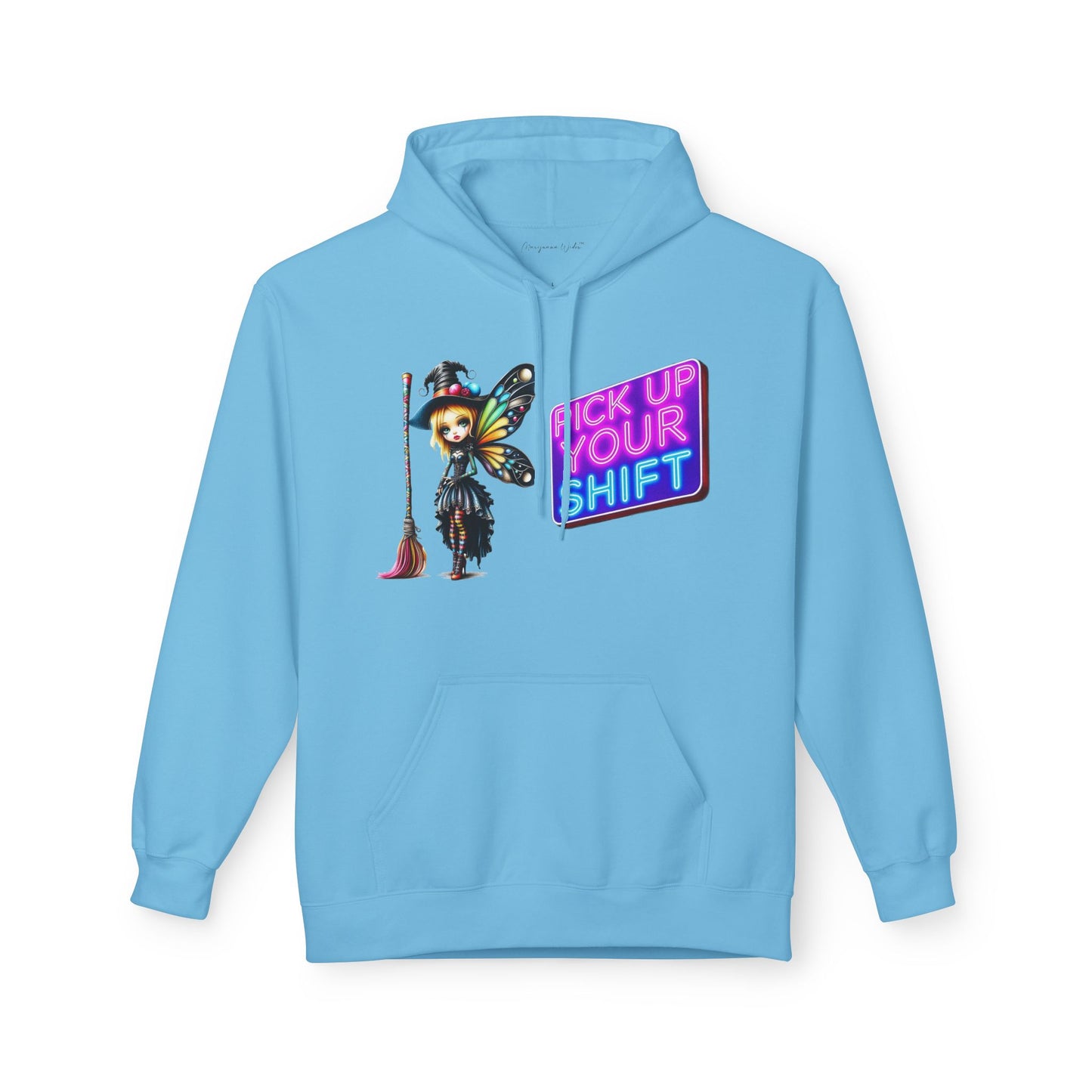 Halloween Fairy - 'Sweep and Ride' - Witch Broom Fairy Graphic Unisex Hoodie