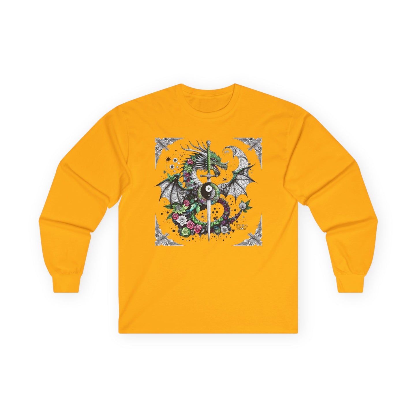 Dragon Yin Yang Long Sleeve Tee — Gothic Floral Shirt