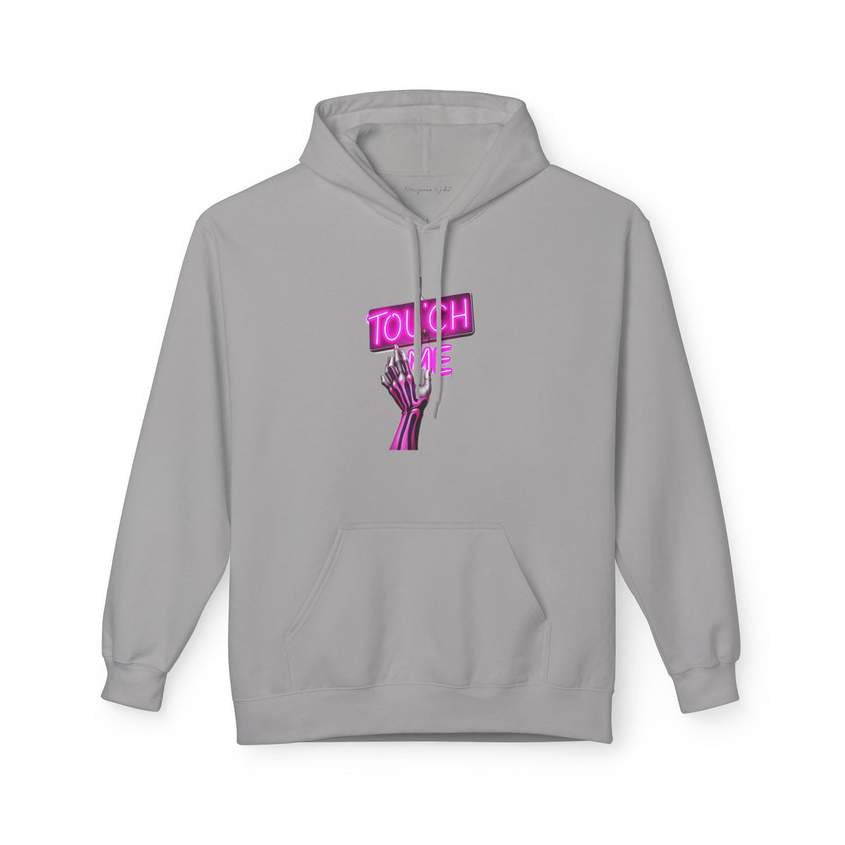 Touch Me Hoodie - Pink Neon Sign — Retro Pink Graphic Pullover - Marijuana Widow