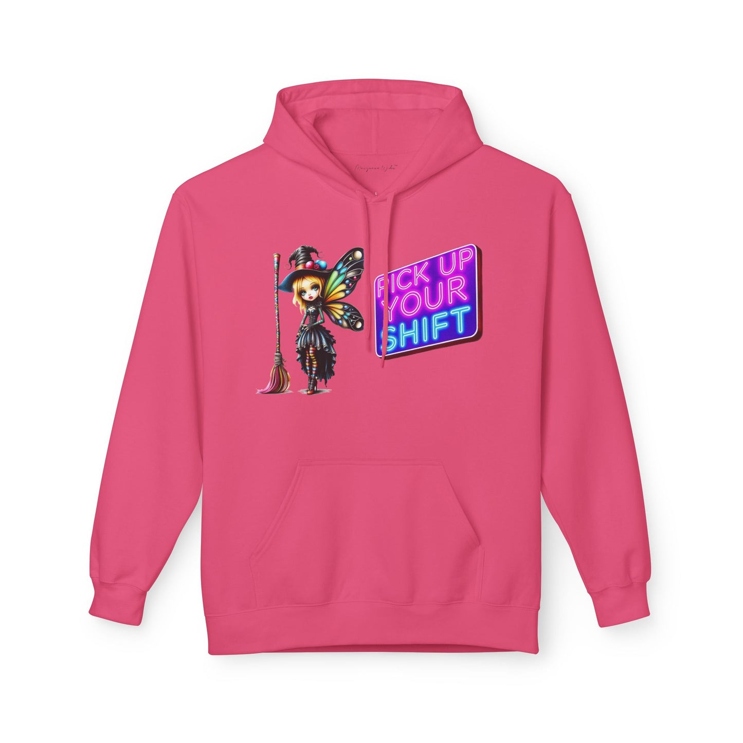 Halloween Fairy - 'Sweep and Ride' - Witch Broom Fairy Graphic Unisex Hoodie
