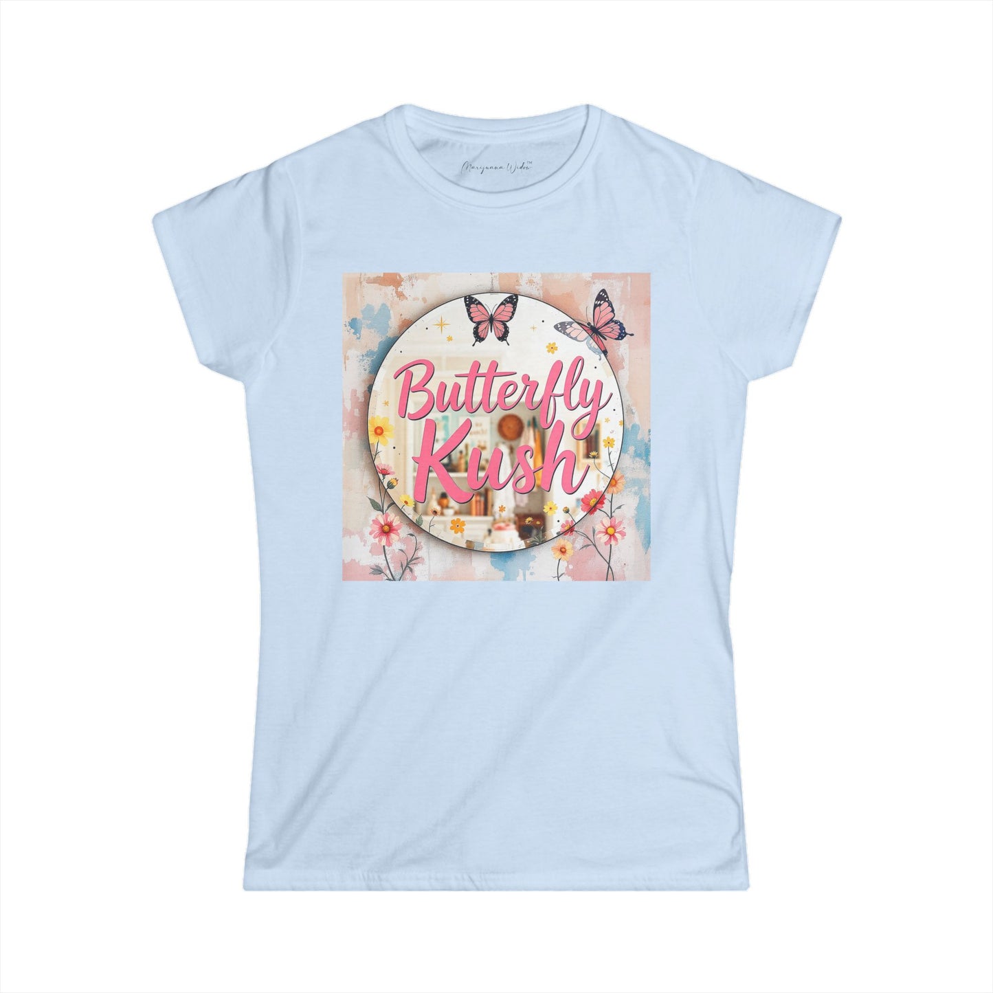 Butterfly Kush Pastel Mirror — Floral Pastel Women's Graphic T‑Shirt