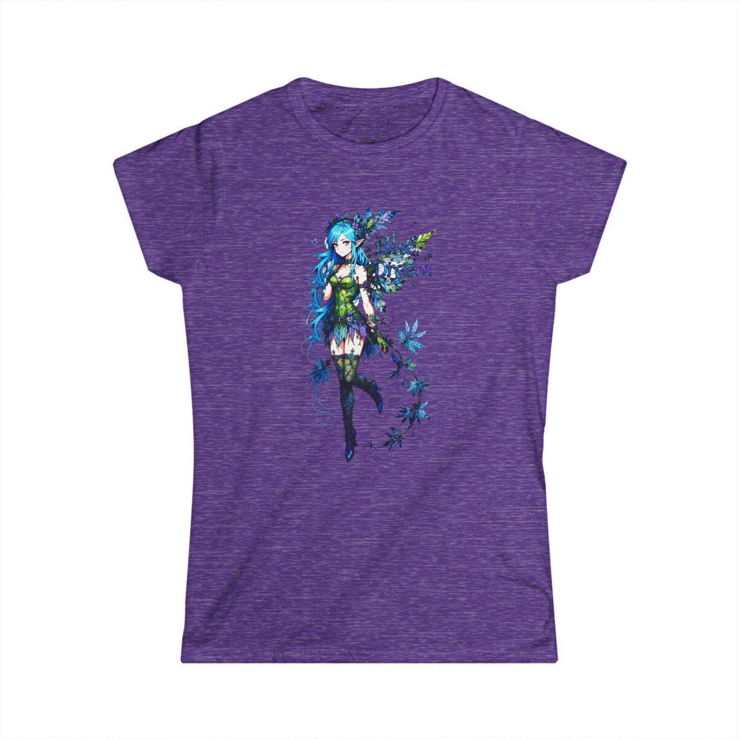 Blue Dream Anime Fairy T-Shirt — Floral Fantasy Graphic Unisex T-shirt
