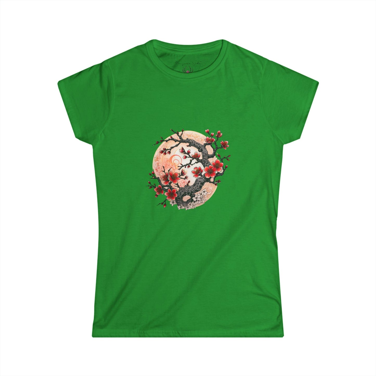 Cherry Blossom Yin Yang Tee — Floral Japanese Moon Graphic Shirt