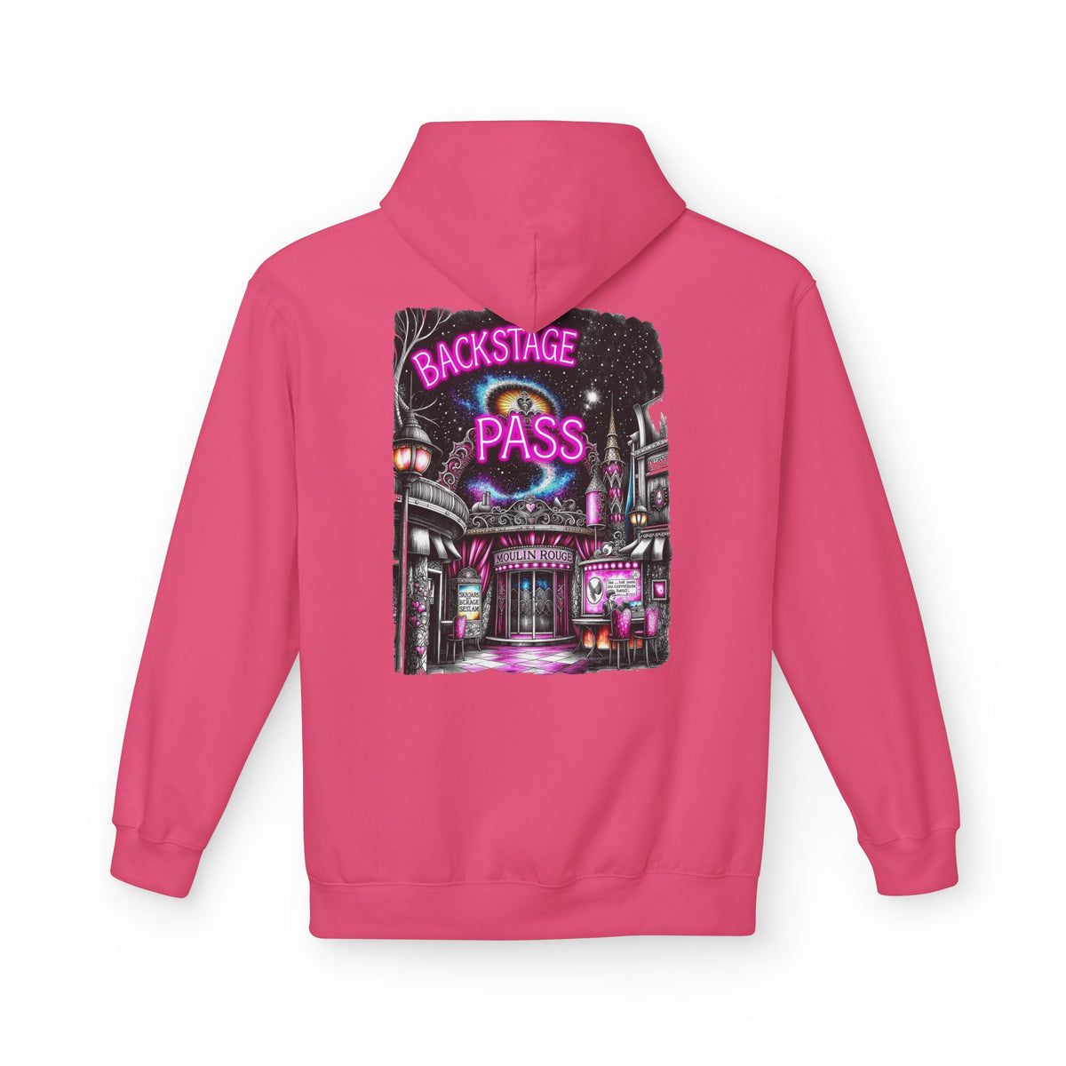 Backstage Pass Hoodie — Superstar Fairy - Neon Burlesque Theater Graphic Unisex Pullover - Marijuana Widow