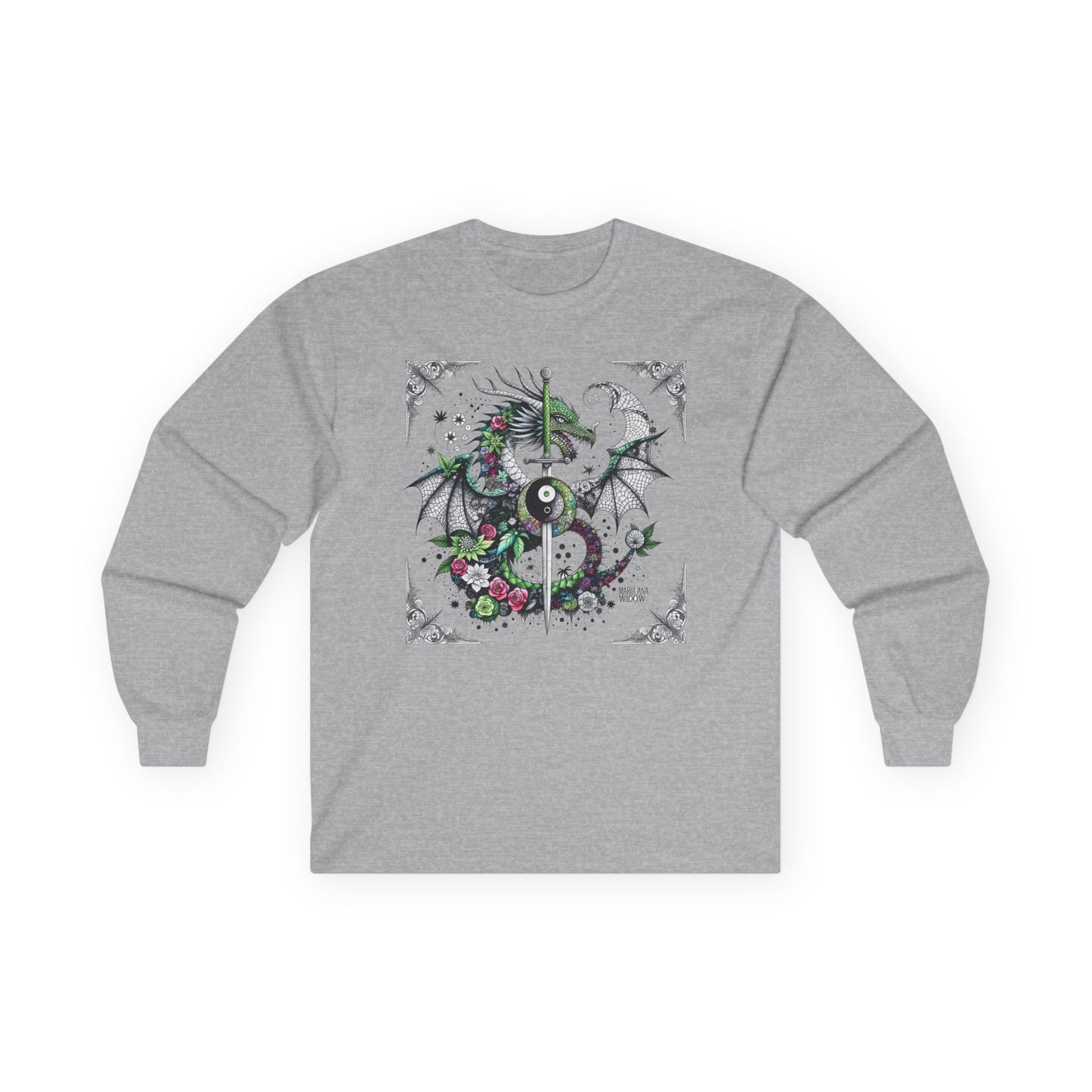 Dragon Yin Yang Long Sleeve Tee — Gothic Floral Shirt