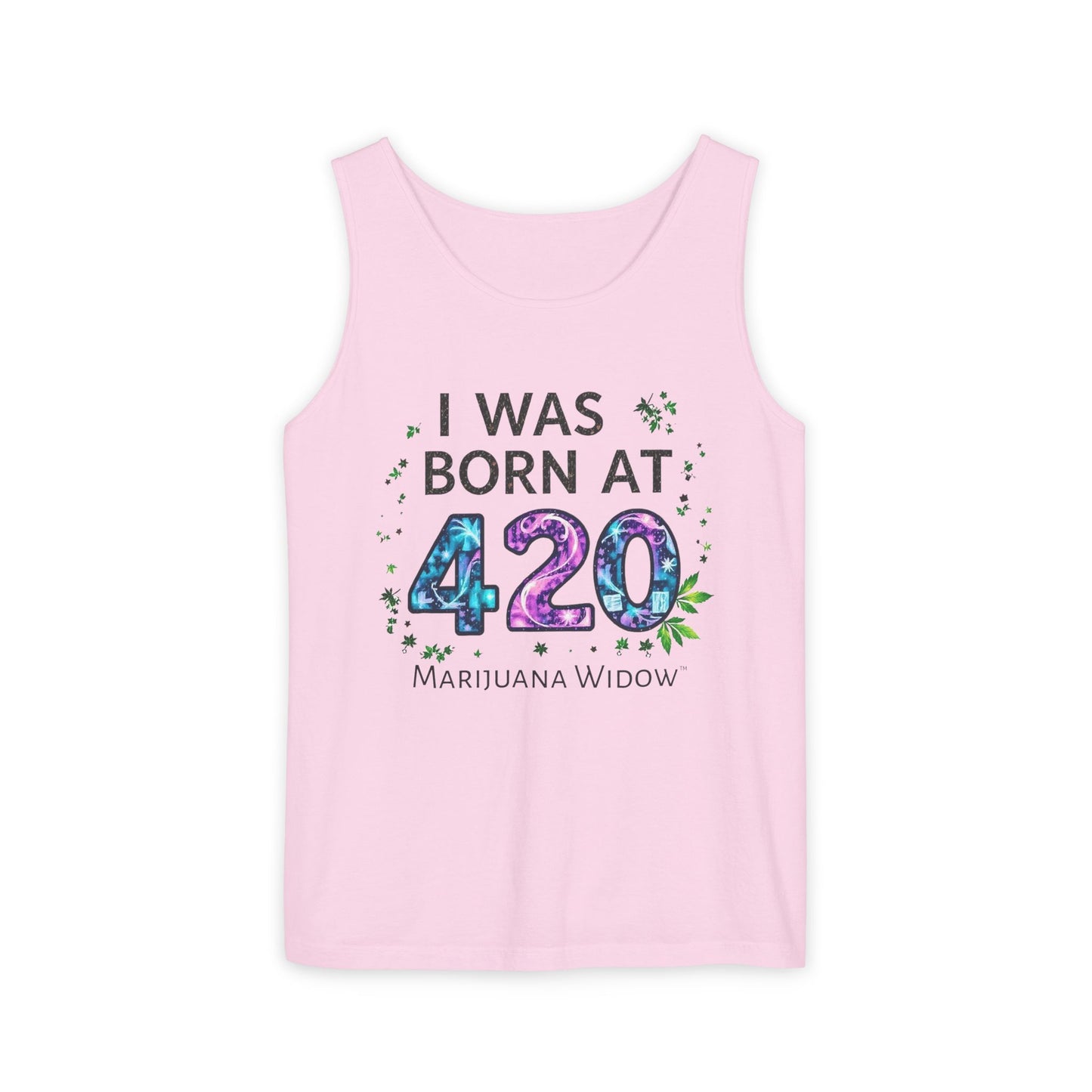 Born at 4/20 Tank Top – 'I Was Born At 420' Cannabis Graphic Tank - Unisex Tank Top