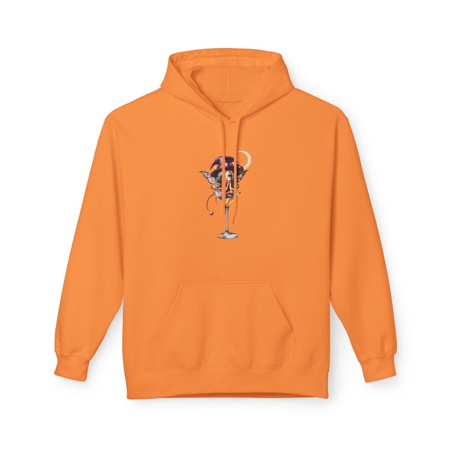 Halloween Fairy - Martini Bath Graphic Unisex Hoodie — Retro Cocktail Illustration