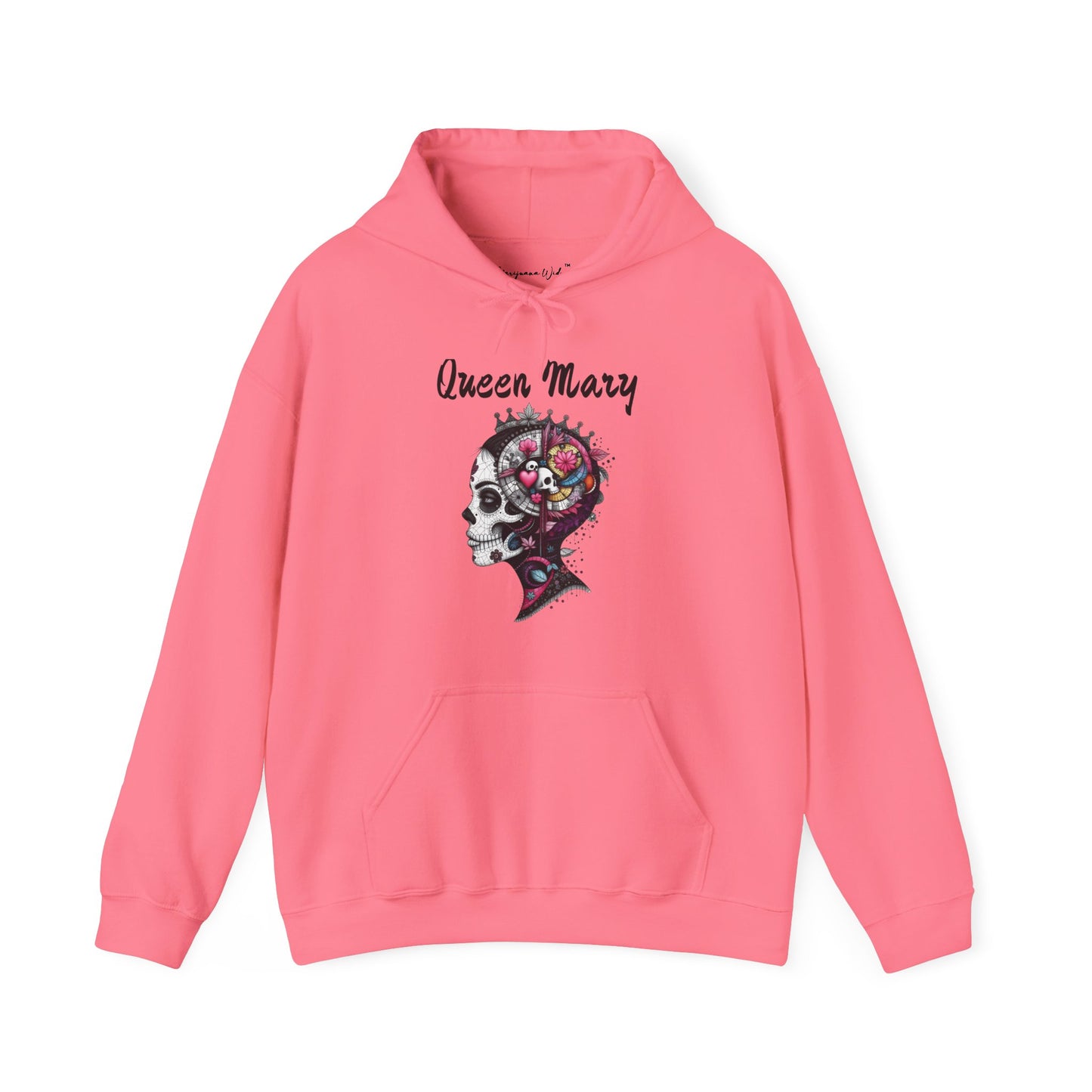 Queen Mary - Skull Floral Leaf Ying Yang Hoodie — Gothic Day of the Dead Style Sweatshirt