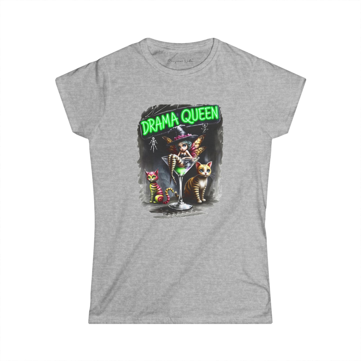 Halloween Fairy - Drama Queen in a Glass - Women's Softstyle Tee - Marijuana Widow