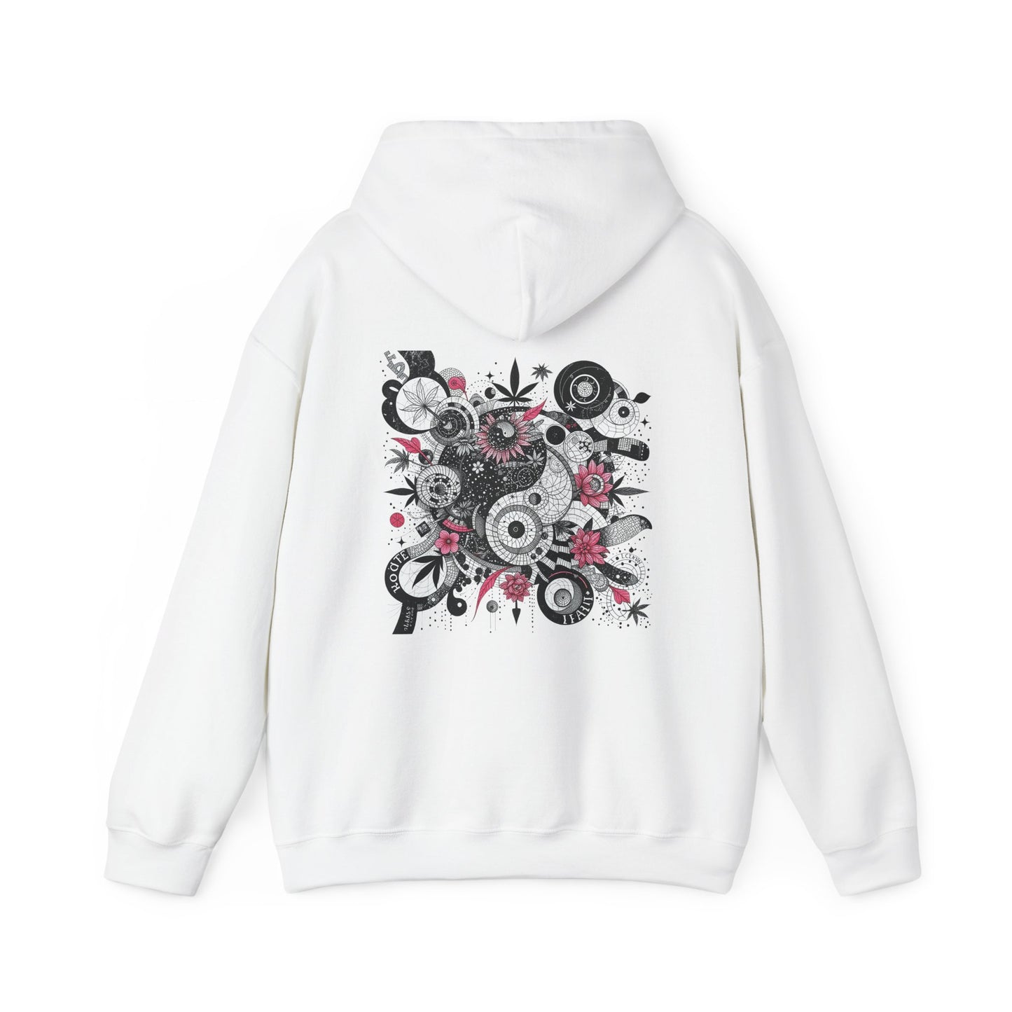 Queen Mary - Skull Floral Leaf Ying Yang Hoodie — Gothic Day of the Dead Style Sweatshirt