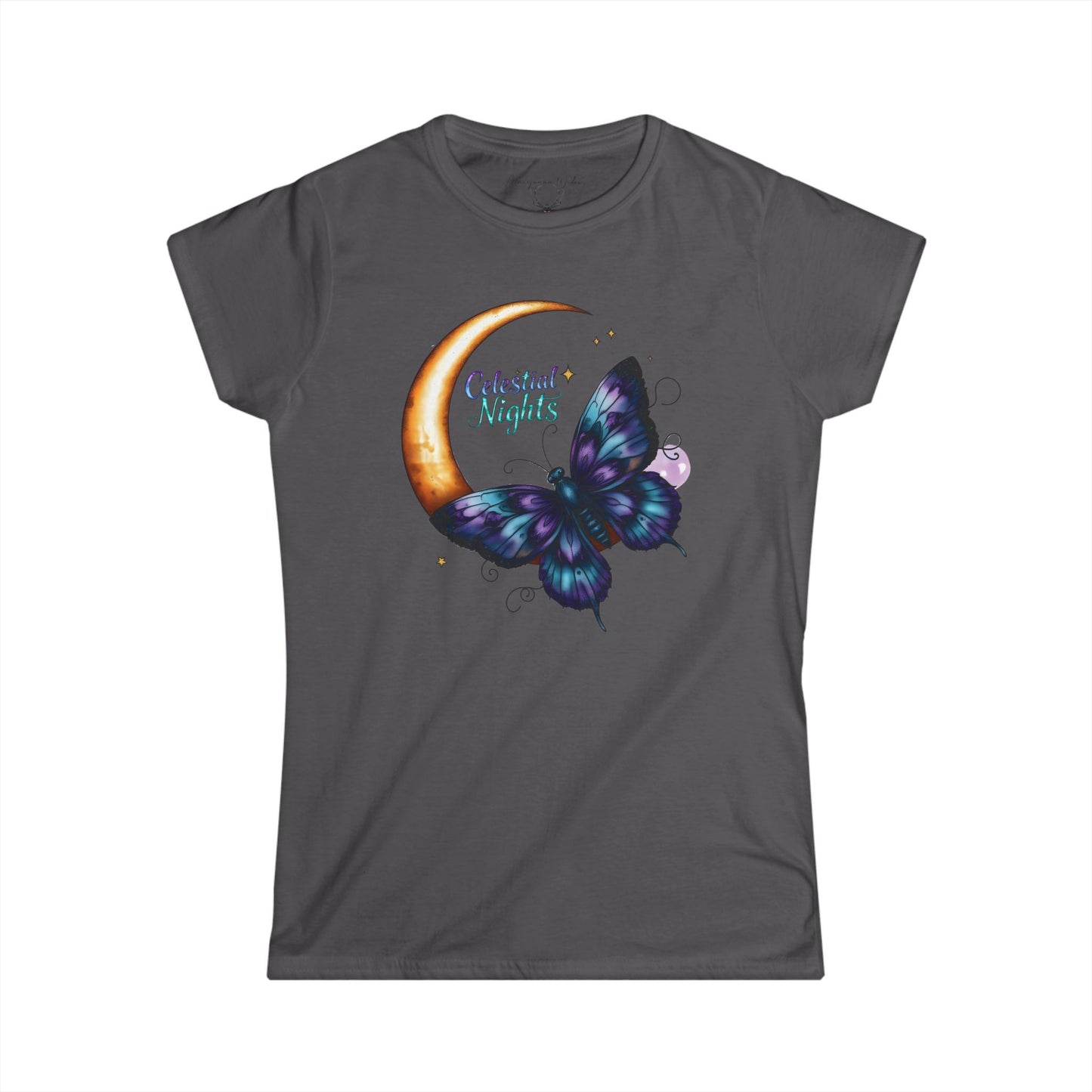 Celestial Nights - Moon & Indigo Butterfly Women's Tee