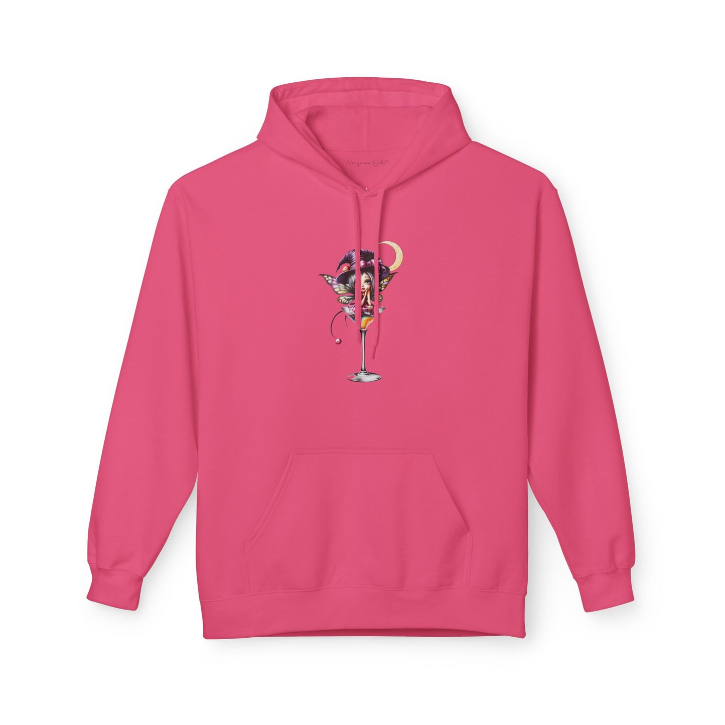 Halloween Fairy - Martini Bath Graphic Unisex Hoodie — Retro Cocktail Illustration