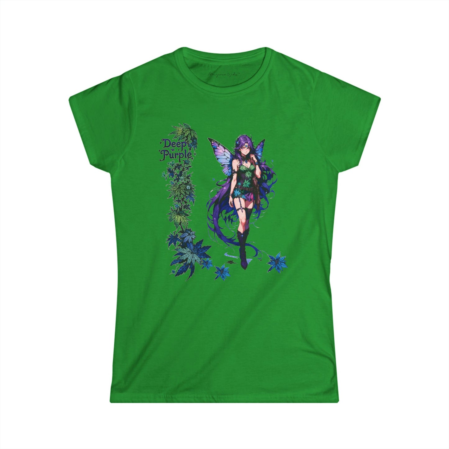Deep Purple - Fairy Anime T-Shirt — Purple Winged Fairy Illustration