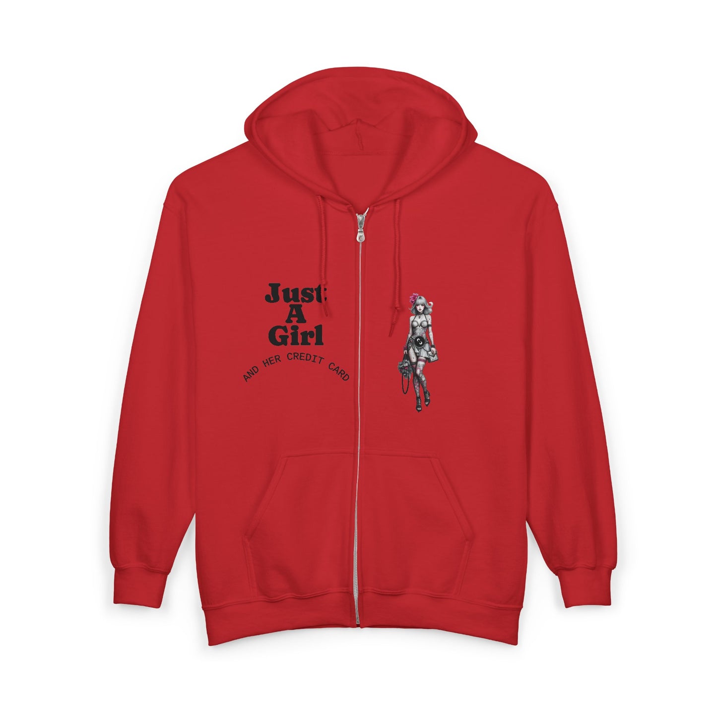 Angel Wings - Just A Girl - Graphic Full-Zip Hoodie